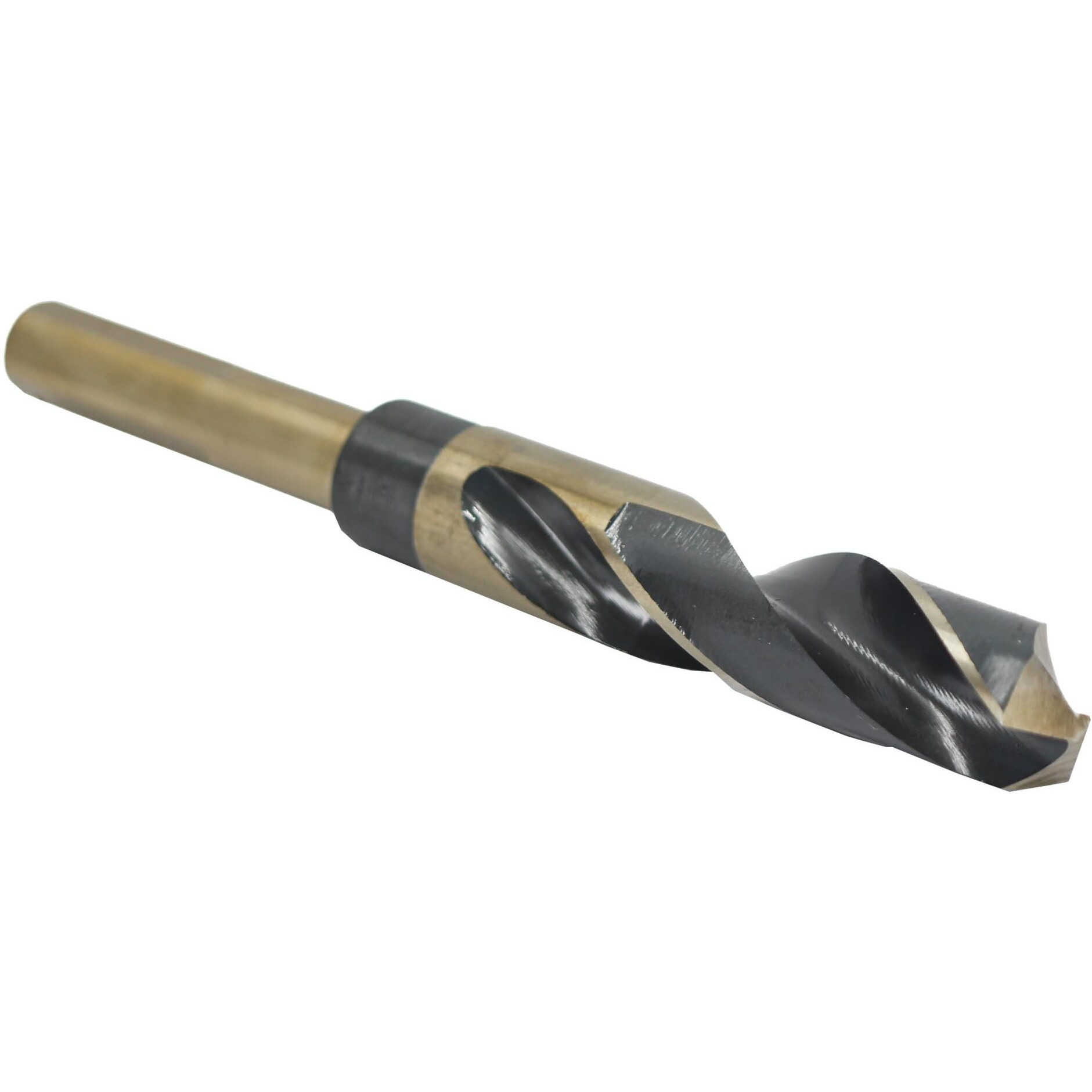 Drill America 15/16  Reduced Shank High Speed Steel Black & Gold KFD Drill Bit with 1/2  Shank, KFD Series