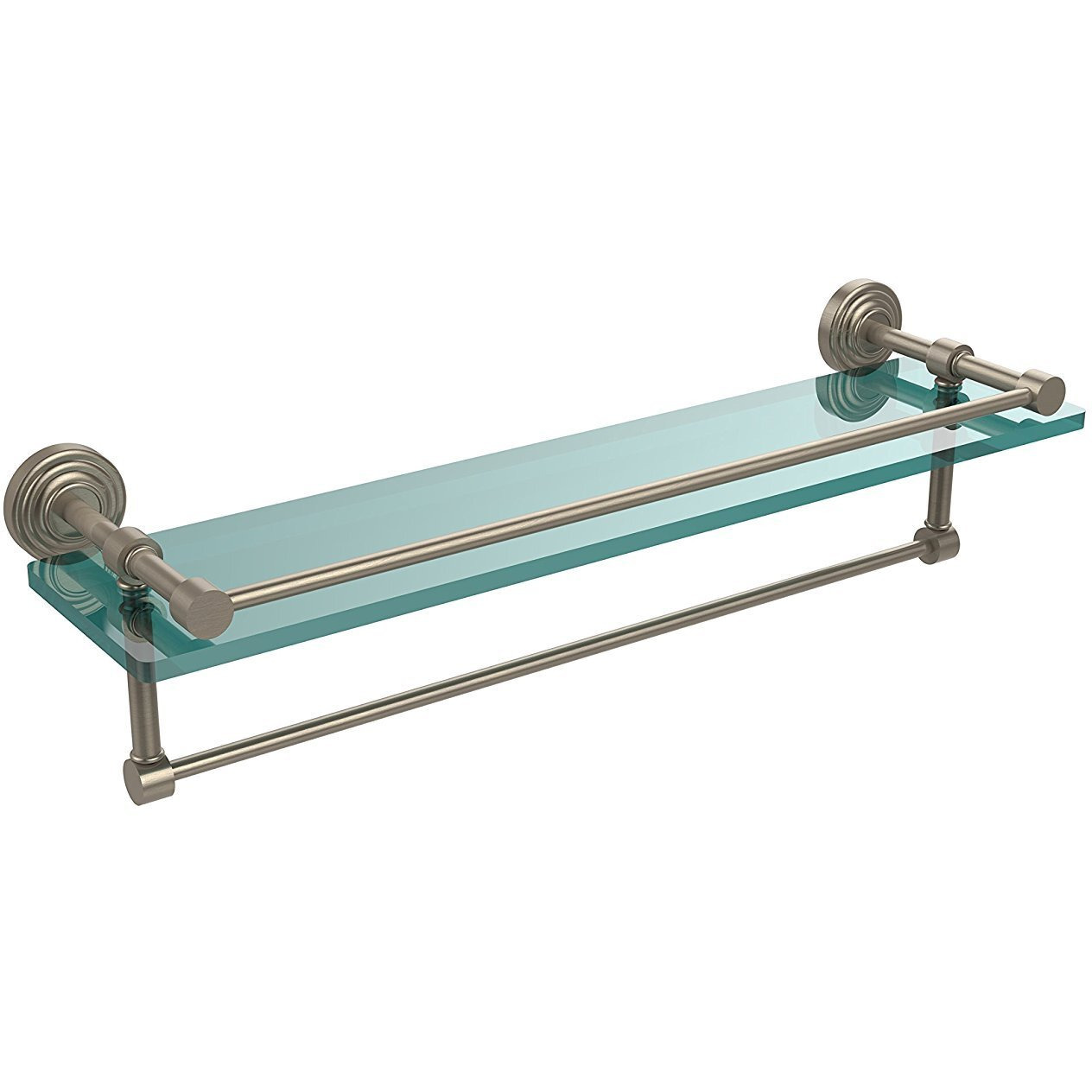 Allied Brass WP-1TB/22-GAL-PEW Wp 1 Tb Gal Inch Gallery Towel Bar Glass Shelf, 22 Inch, Antique Pewter