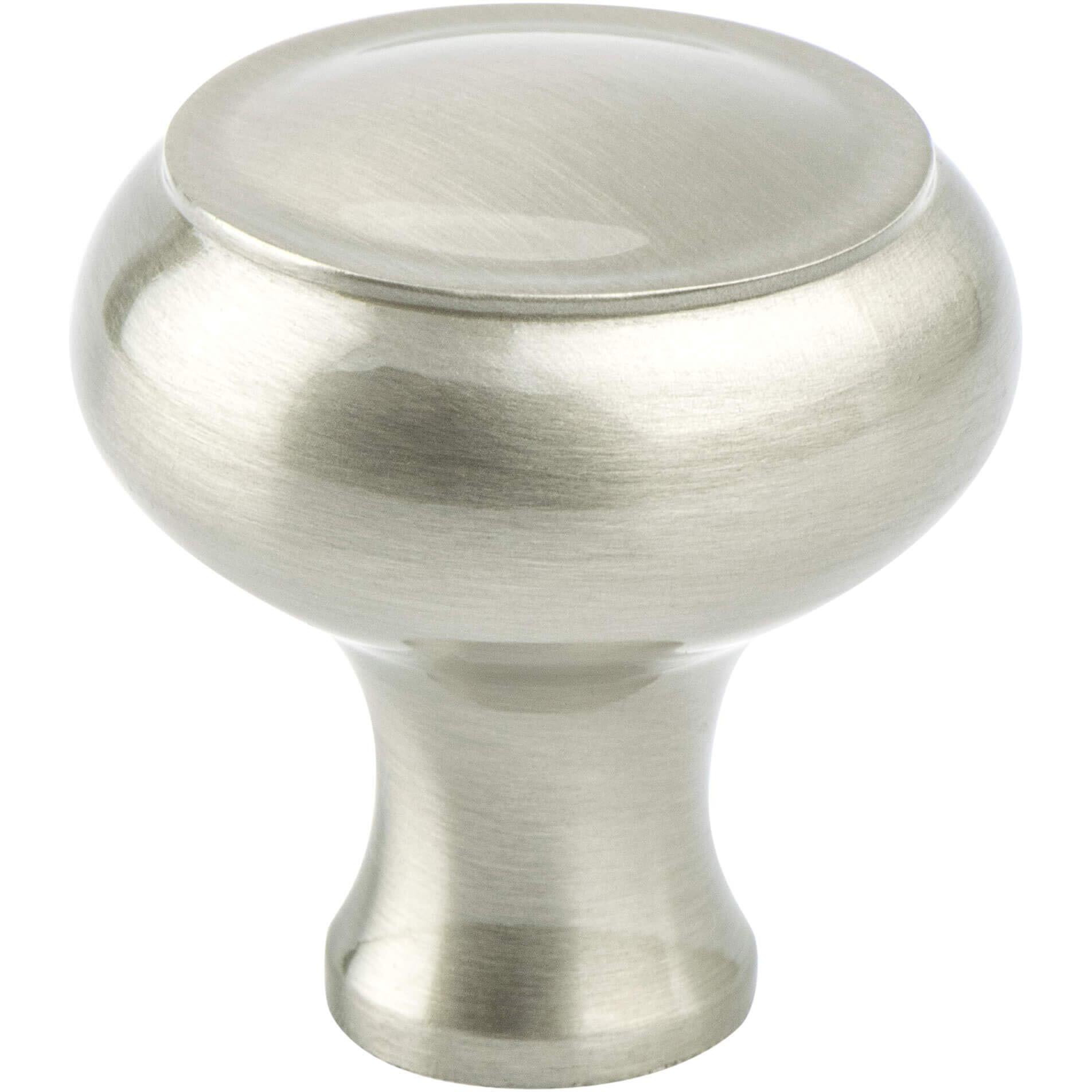 Berenson Forte Mushroom Cabinet Knob, 42mm Diameter, Brushed Nickel