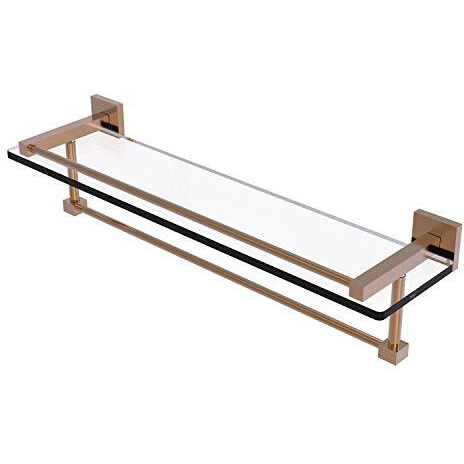 Allied Brass MT-1-22TB-GAL Montero Collection 22 Inch Gallery Towel Bar Glass Shelf, Brushed Bronze