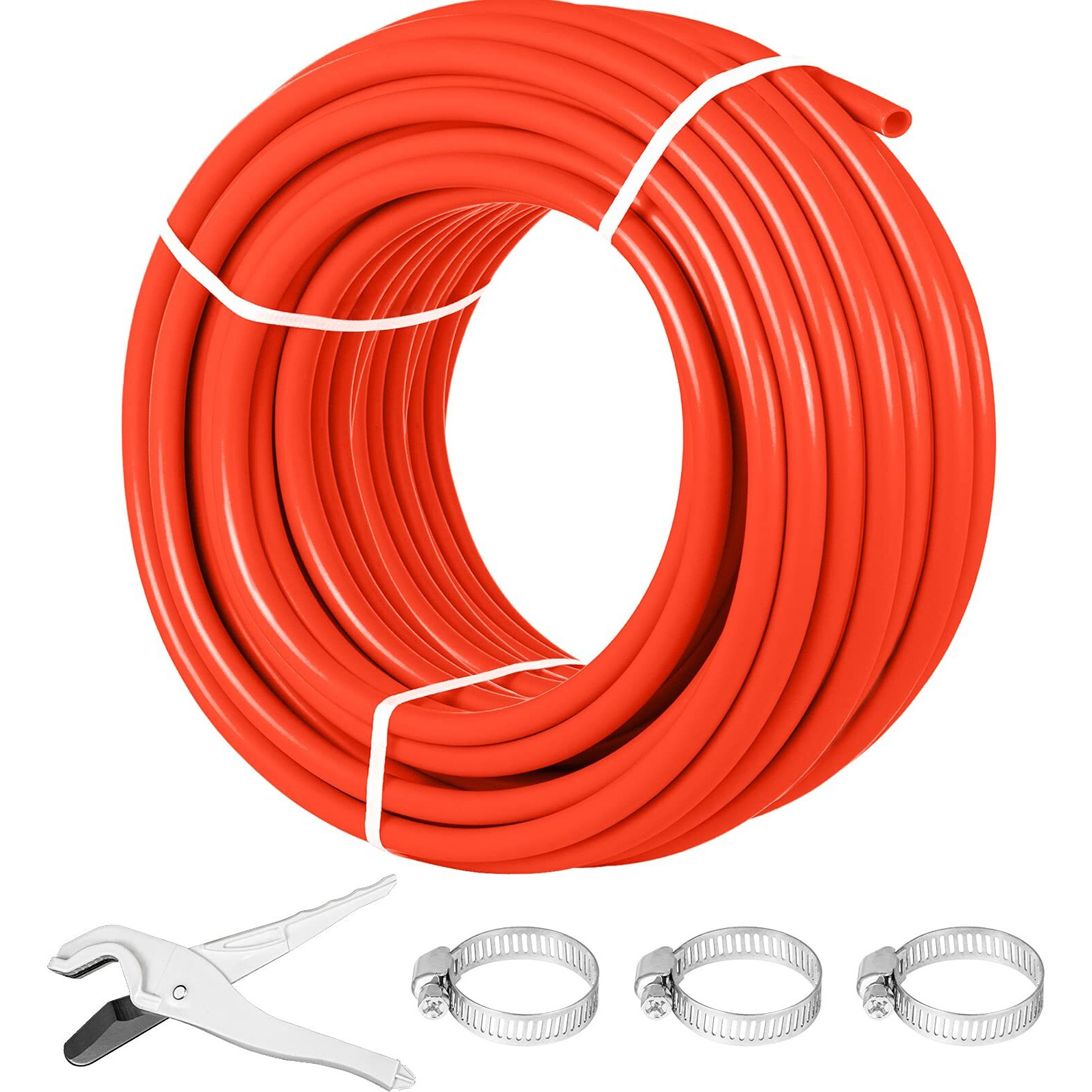 Happybuy Oxygen Barrier 1/2 Inch 300 Feet Tube Coil EVOH PEX-B Pipe, for Residential Commercial Radiant Floor Heating, Red