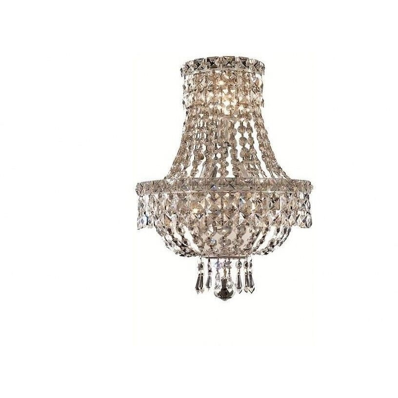 Elegant Lighting Tranquil - Three Light Wall Sconce-Chrome Finish-Royal Cut Crystal Type