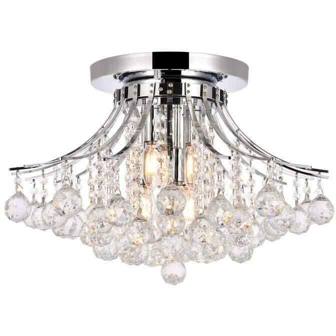 Elegant Lighting Toureg - Six Light Flush Mount-Chrome Finish-Royal Cut Crystal Type