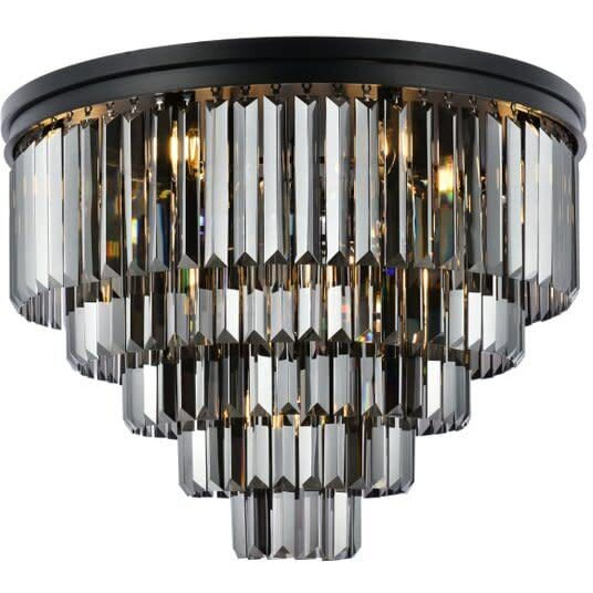 Elegant Lighting Urban Classic 1231F32MB-SS/RC Sydney 17-Light Flush Mount, Matte Black