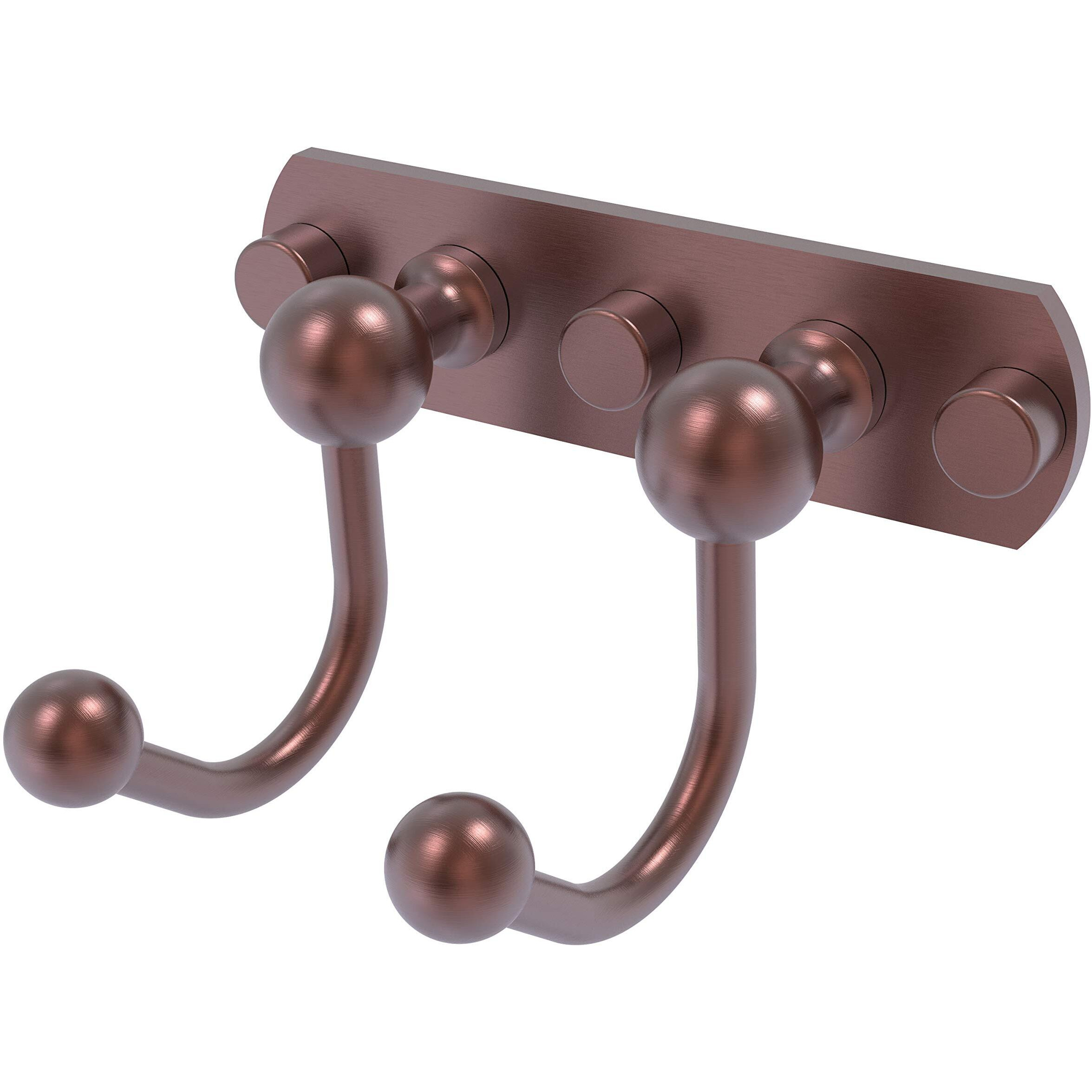 Allied Brass P1020-2-CA Prestige Skyline Collection 2 Position Multi Hook, Antique Copper