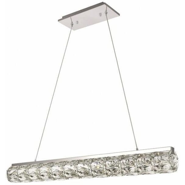 Elegant Decor Indoor Modern Valetta Integrated LED chip Light Chrome Chandelier Clear Royal Cut Crystal - 36.6x3.7x3.9