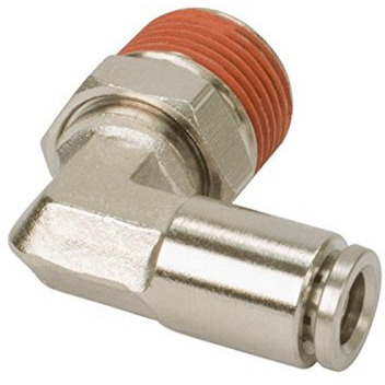 3/8  NPT(M) to 1/8  Airline 90 Degree Swivel Elbow Push-To-Connect Fitting DOT Approved (2 pcs)