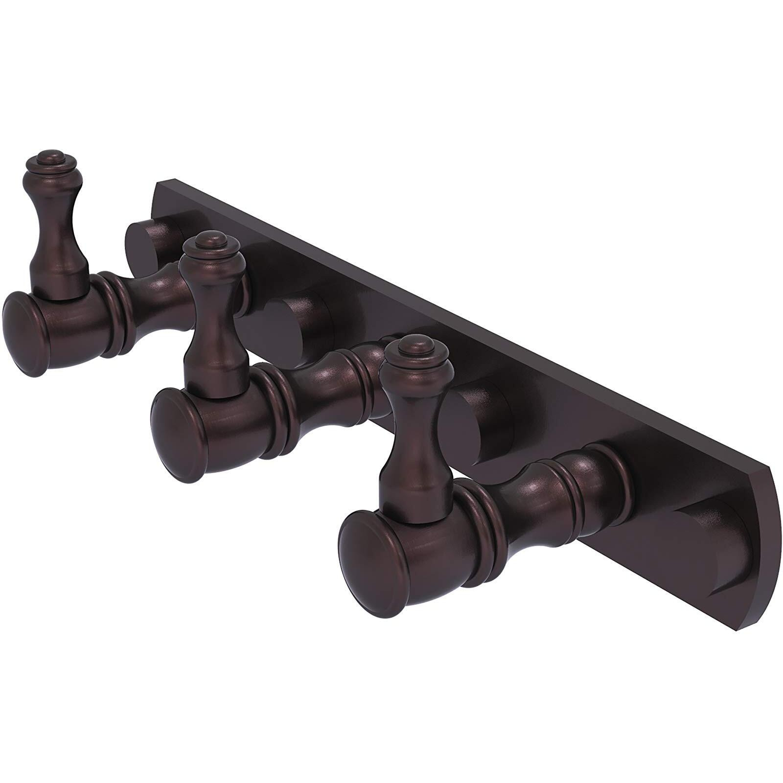 Allied Brass CL-20-3 Carolina Collection 3 Position Tie and Belt Rack Decorative Hook, Antique Bronze