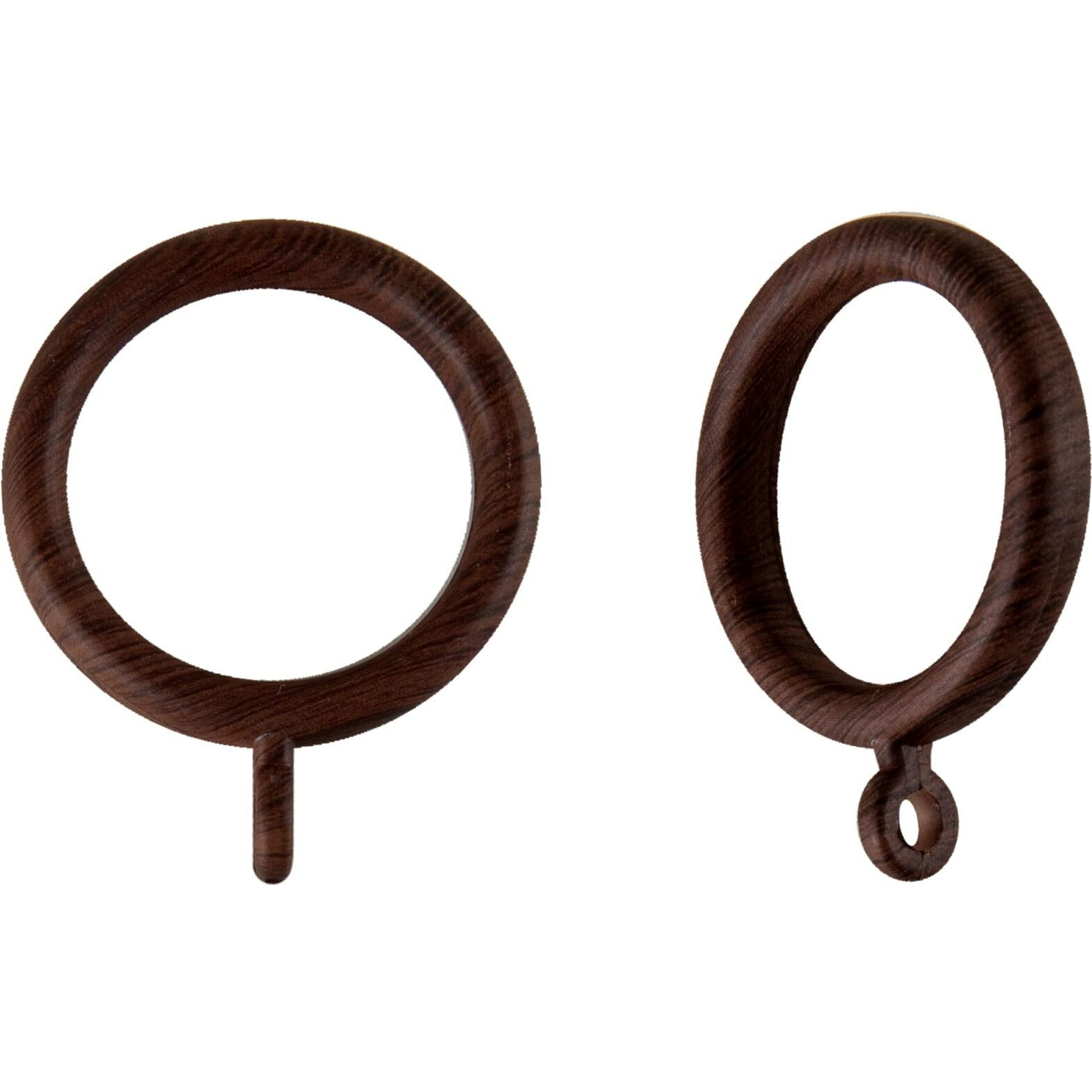 Astamoda Plastic Faux Wood Rings 1-3/8 inch ID (Set of 10) - Dark Walnut