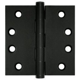 4 x 4 in. Square Hinges- Black - Solid Brass - Pack of 2