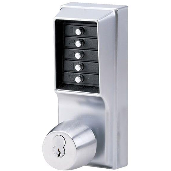 2.75 in. Mechanical Pushbutton Knob Lock Combination with Key Override Backset & Best Prep Satin Chrome