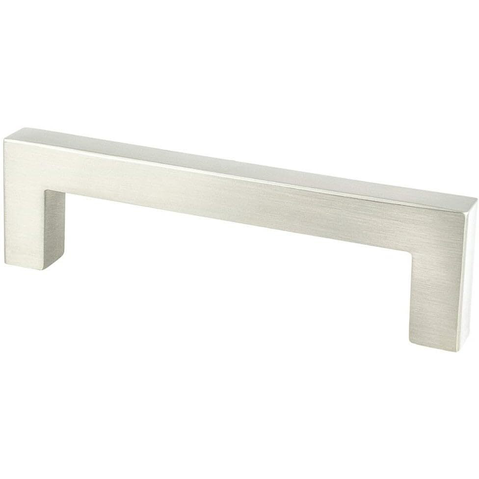 Aluminum Contemporary Advantage One 96 mm Center to Center Square Pull Brushed Nickel