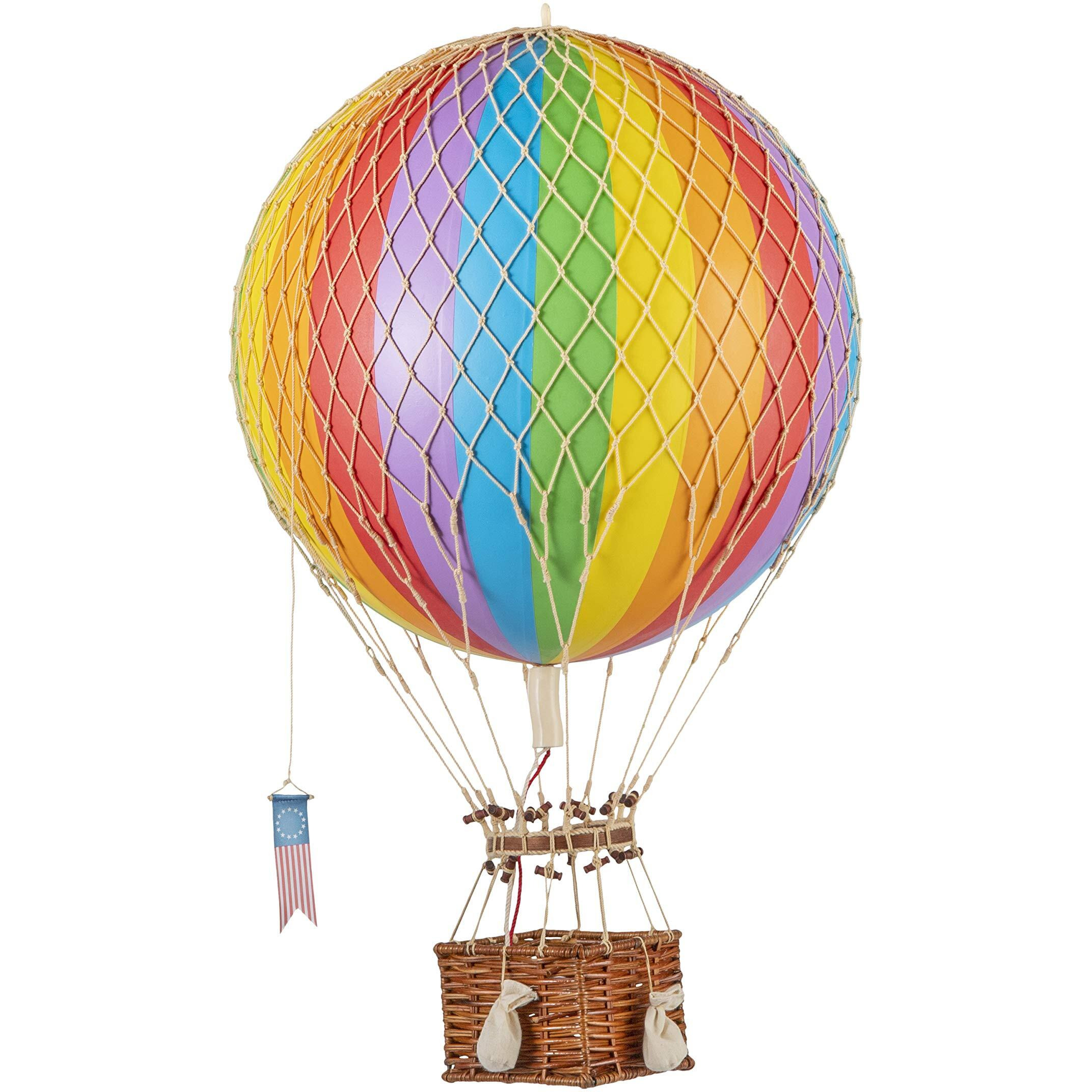 Authentic Models, Royal Aero Air Balloon, Hanging Home Decor - 22 Inch Height, Historic Hot Air Balloon Model for Home Decor, Detailed Vintage Decorations to Hang from Ceiling - Rainbo