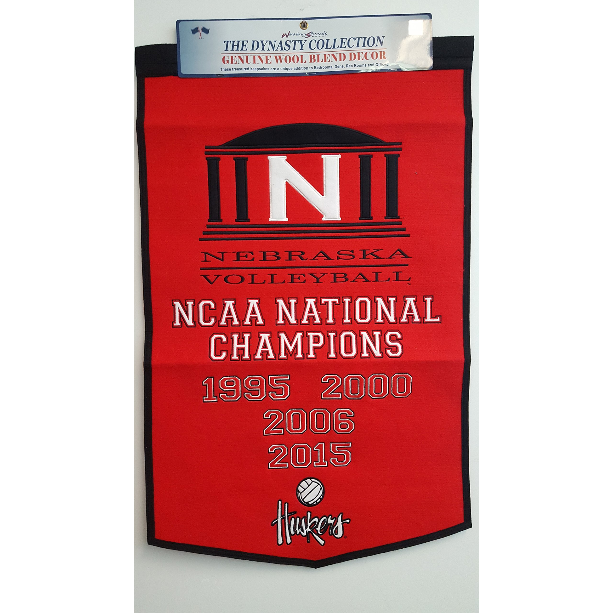 Winning Streak Nebraska Huskers Vertical Banner Volleyball Dynasty Wool Banner