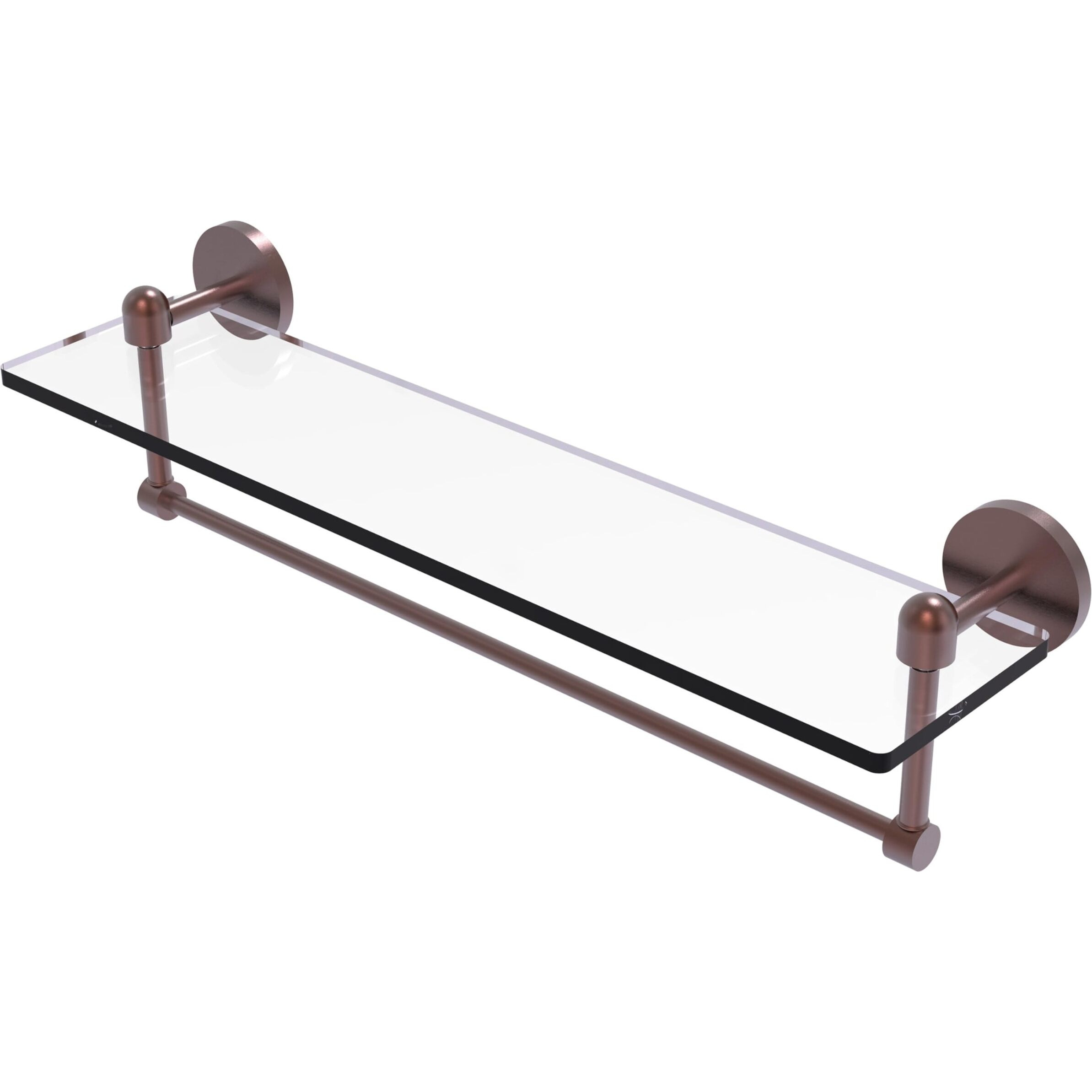 Allied Brass TA-1TB/22-CA Glass Shelf with Towel Bar, 22-Inch x 5-Inch