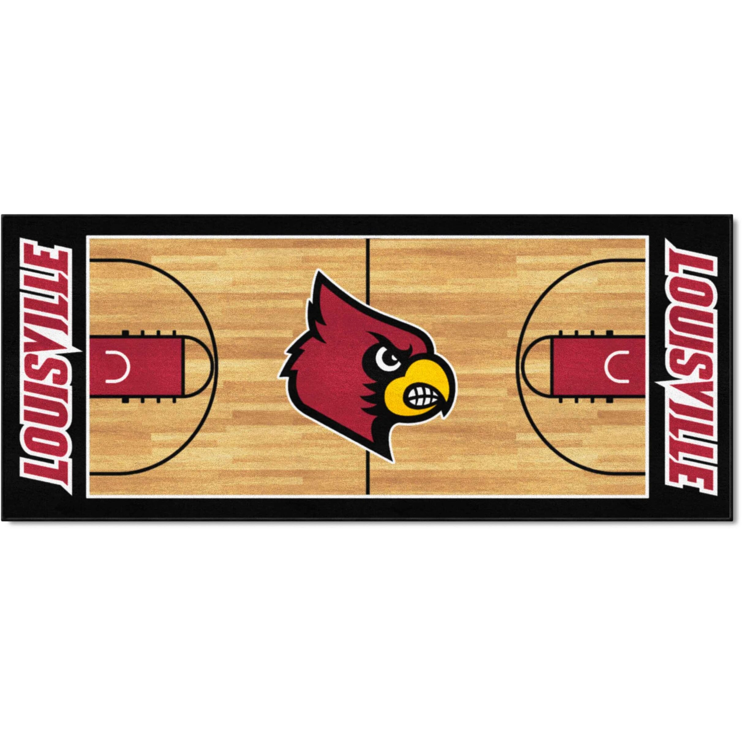 FANMATS - 8261 NCAA University of Louisville Cardinals Nylon Face Basketball Court Runner 30 x72