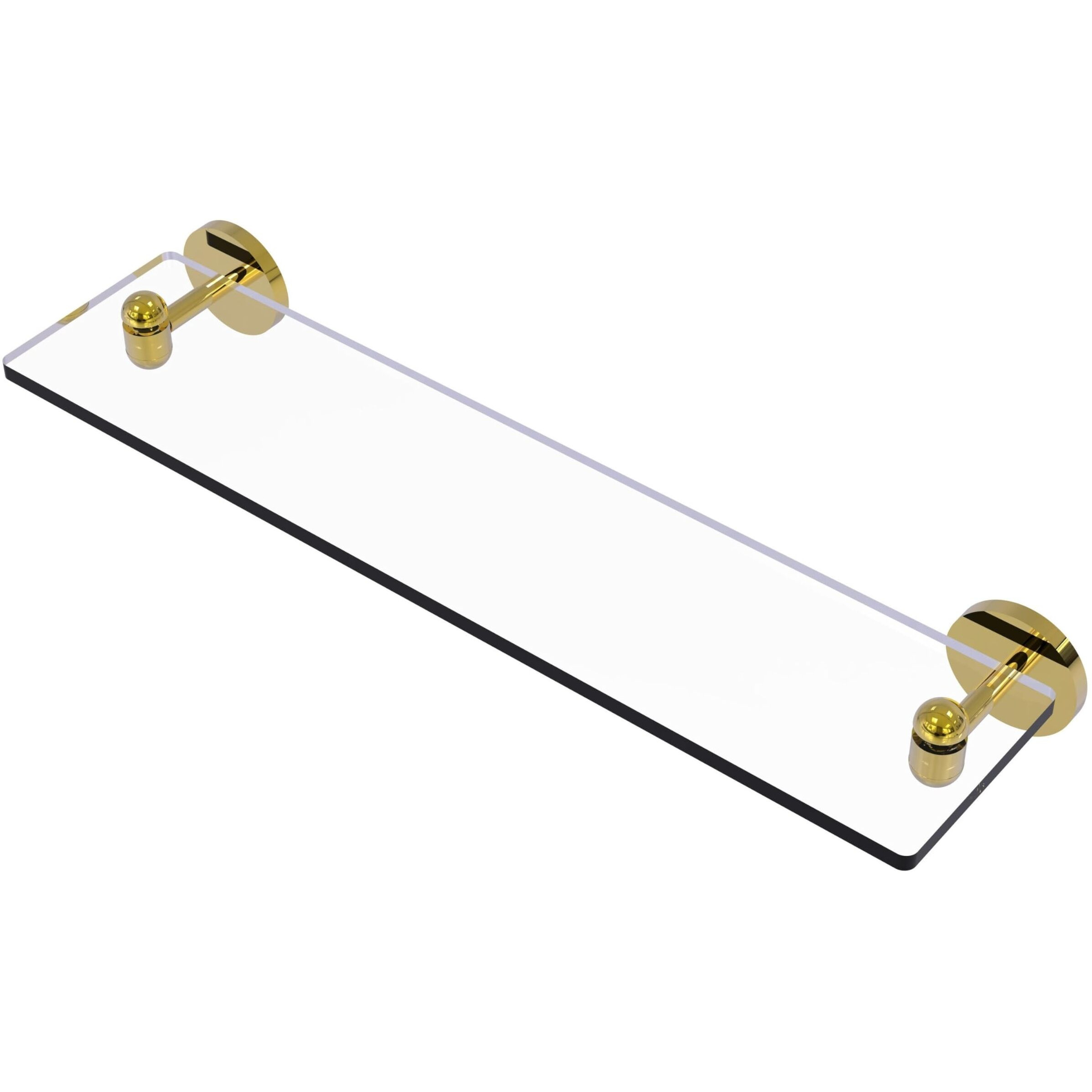 Allied Brass TA-1/22-PB Tango Collection 22 Inch Glass Vanity Beveled Edges Shelf, Polished Brass