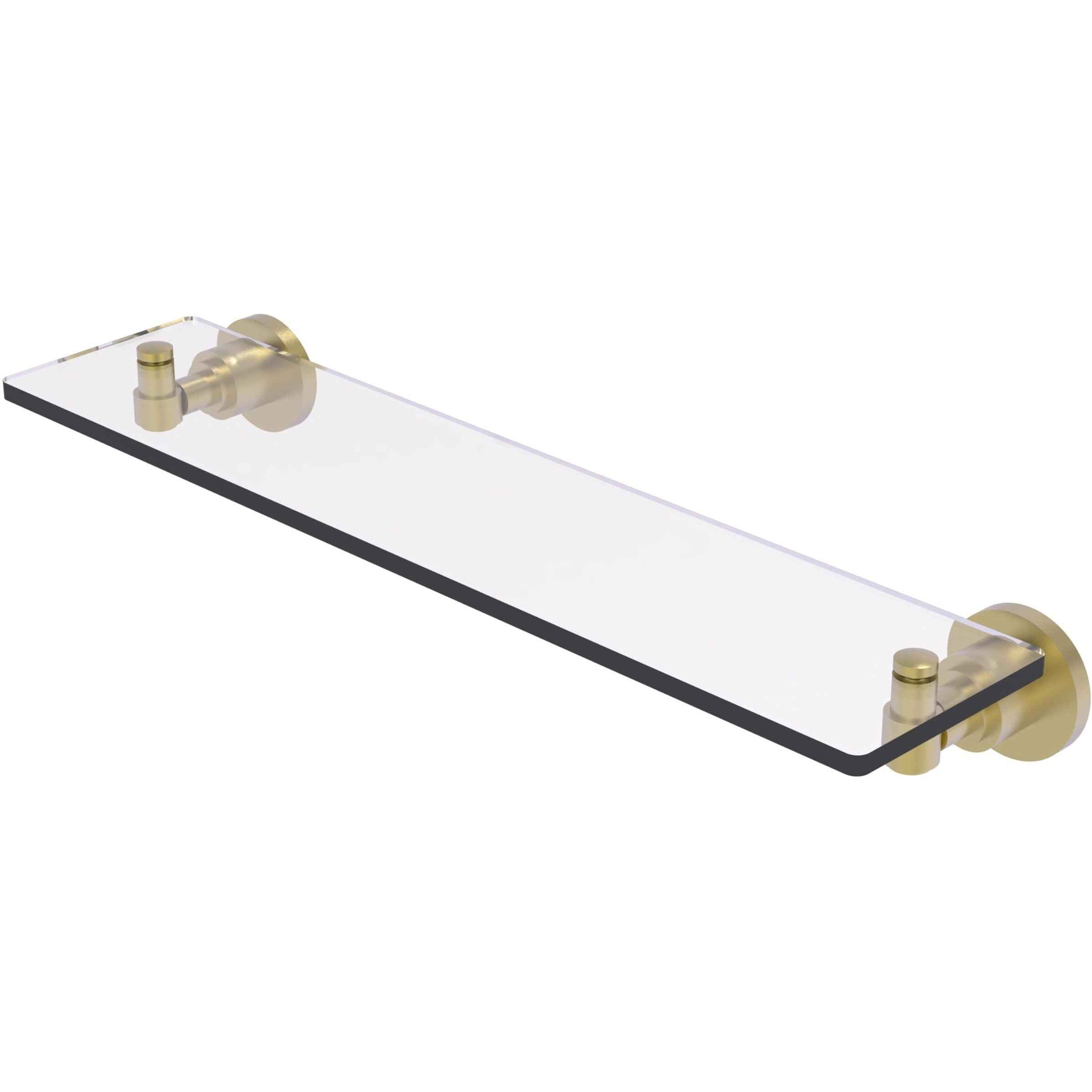 Allied Brass WS-1/22-SBR Washington Square Collection 22 Inch Glass Vanity Beveled Edges Shelf, Satin Brass