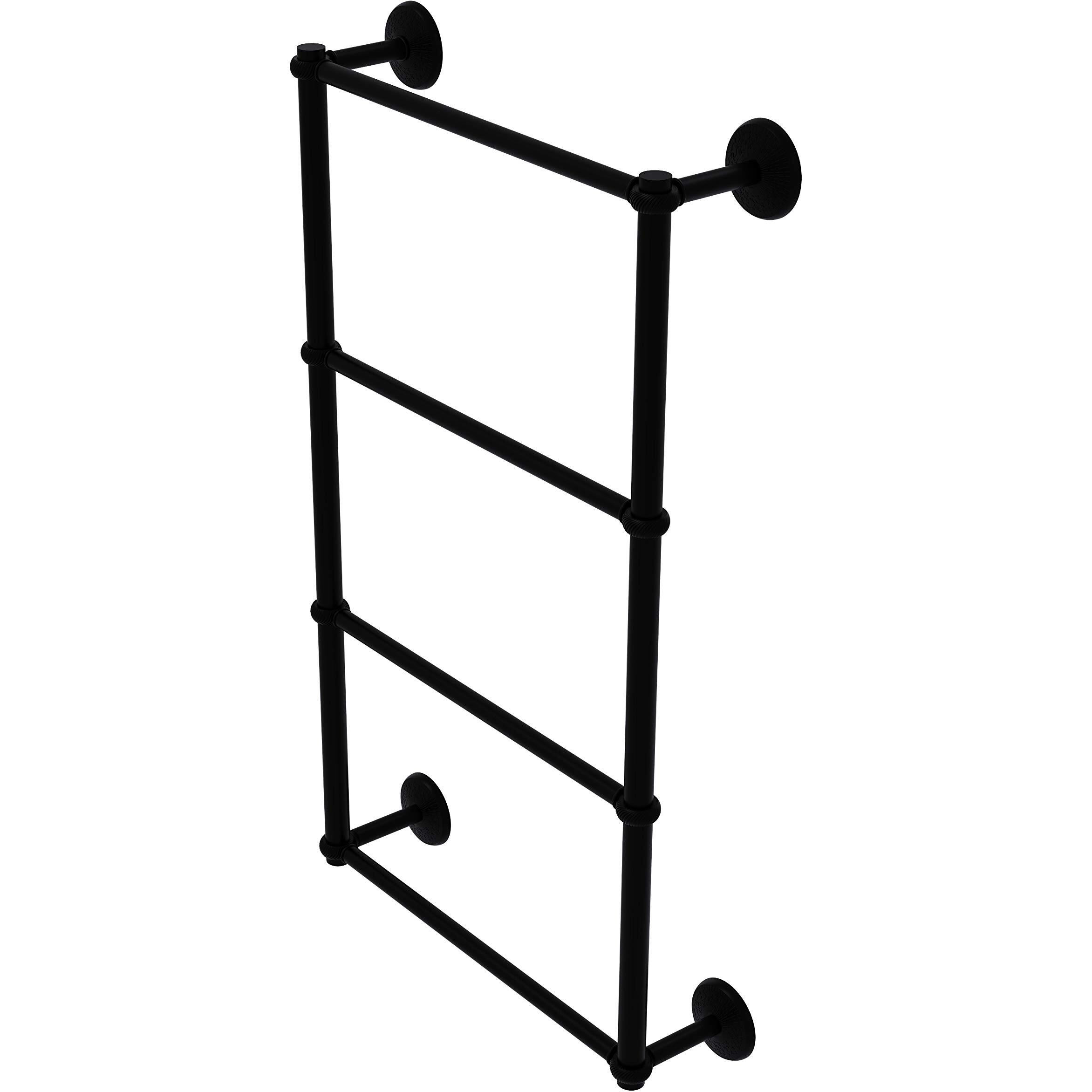 Allied Brass MC-28T-36 Monte Carlo Collection 4 Tier 36 Inch Ladder Twisted Detail Towel Bar, Matte Black