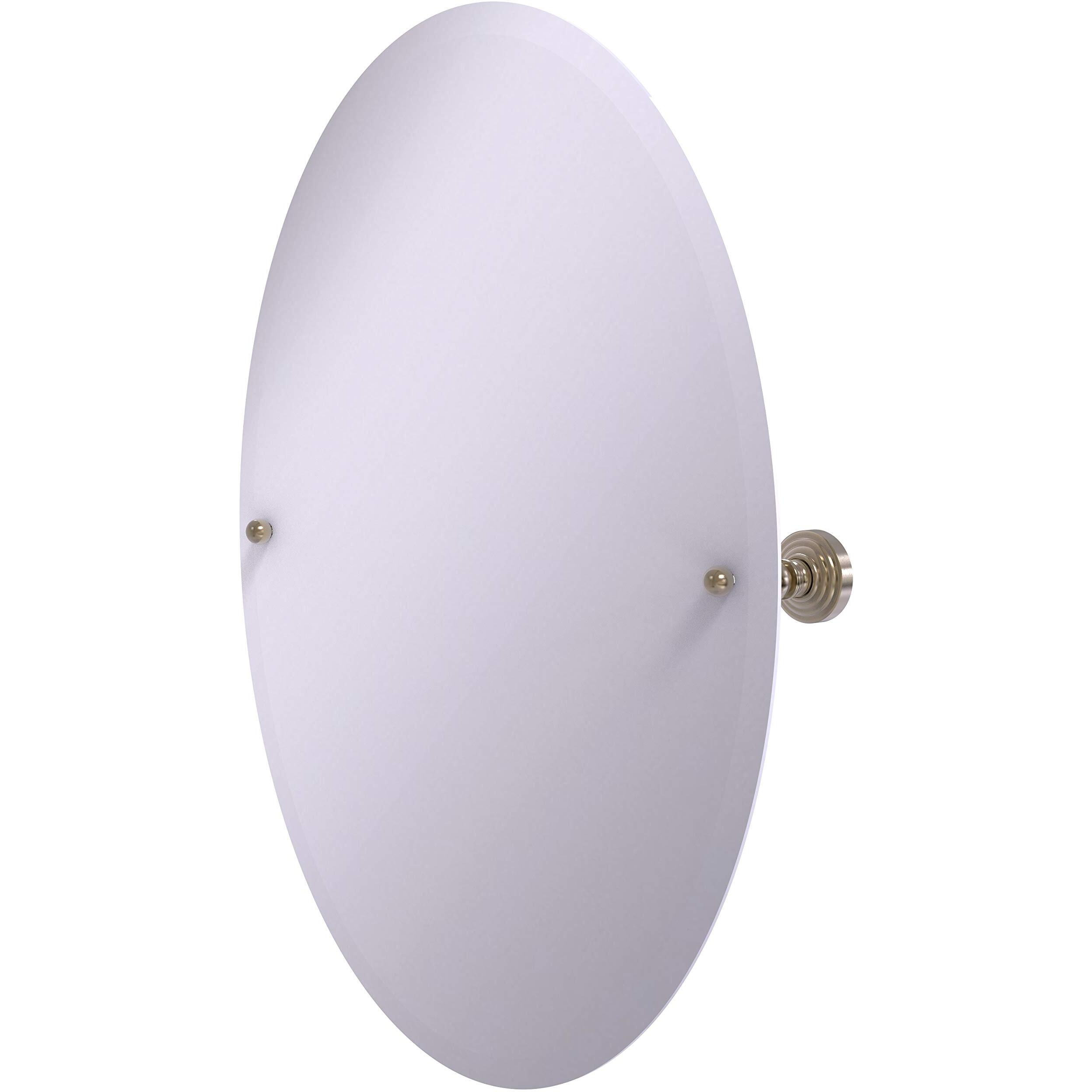 Allied Brass WP-91 Frameless Oval Tilt Beveled Edge Wall Mirror, Antique Peter