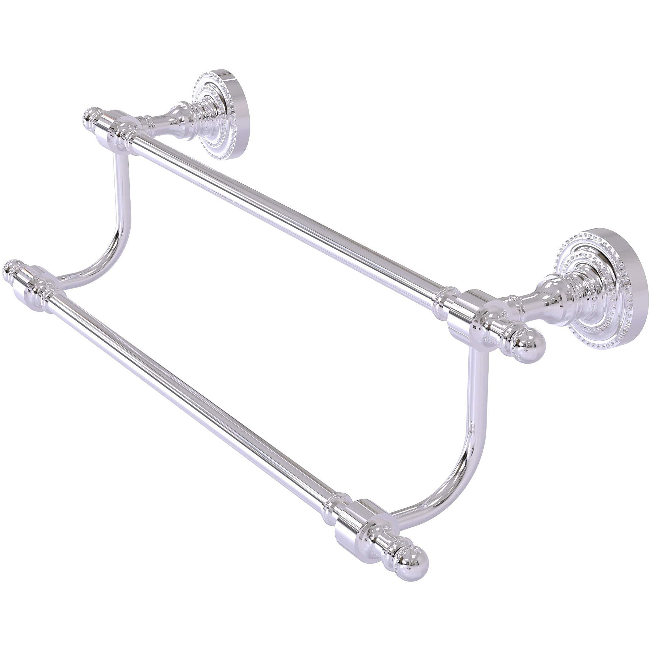 Allied Brass RD-72/18 Retro Dot Collection 18 Inch Double Towel Bar, Polished Chrome