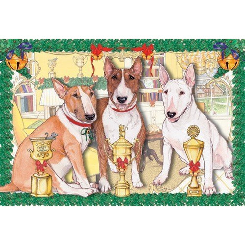 Pipsqueak Productions C985 Holiday Boxed Cards- Bull Terrier