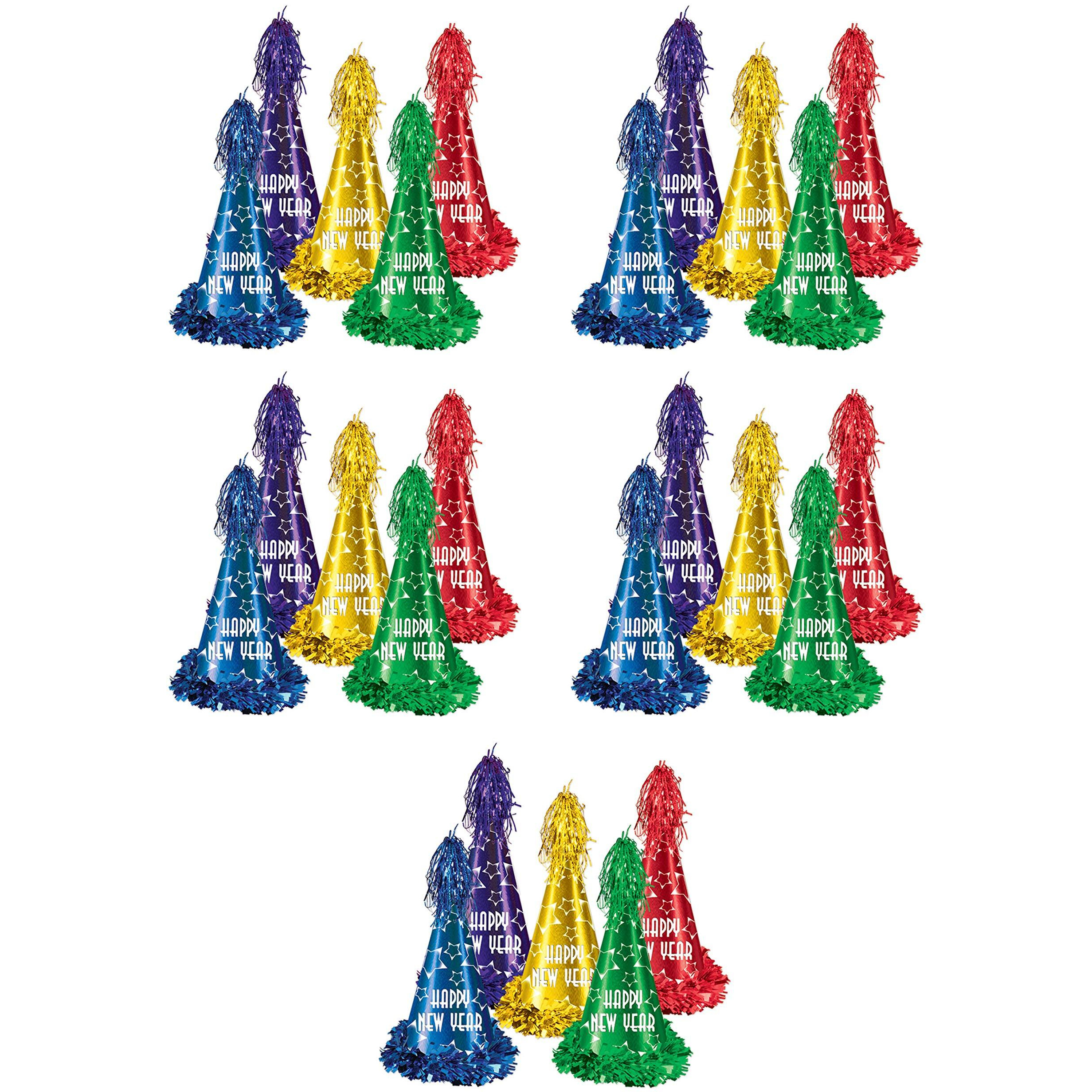 Gem-Star Party Hats (asstd colors), 25 Hats Per Package