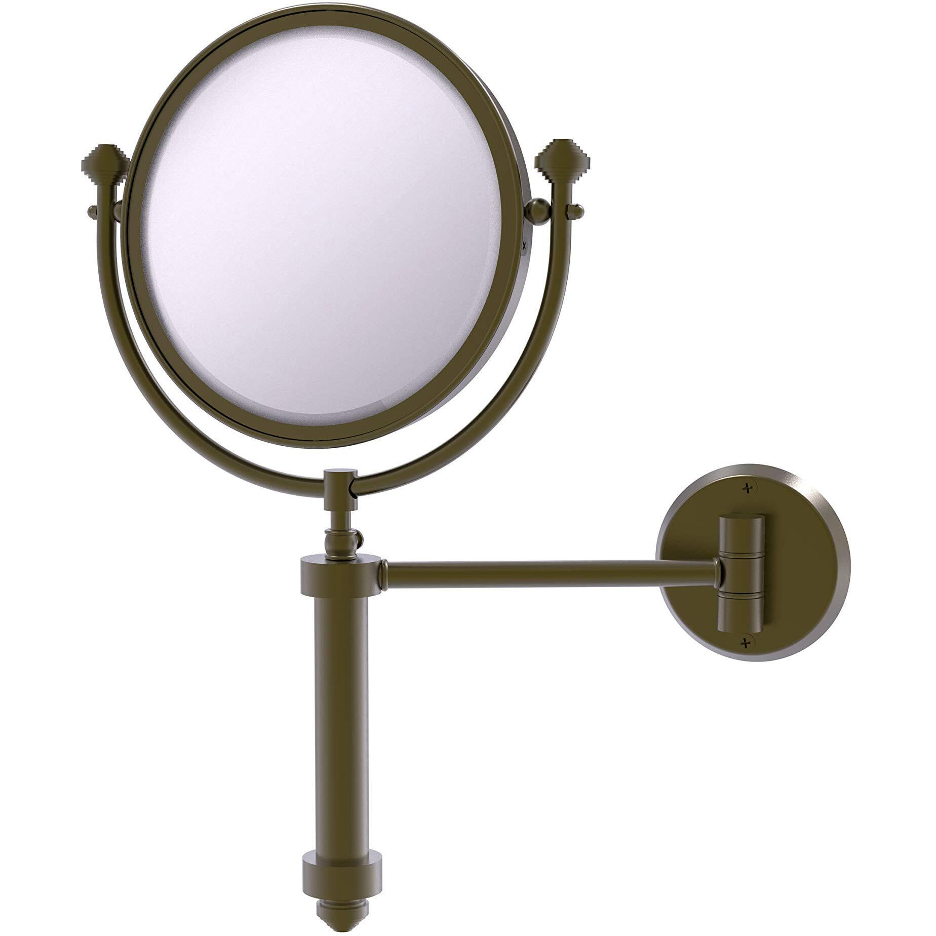 Allied Brass SB-4/2X Southbeach Collection Wall Mounted 8 Inch Diameter ith 2X Magnification Make-Up Mirror, Antique Brass