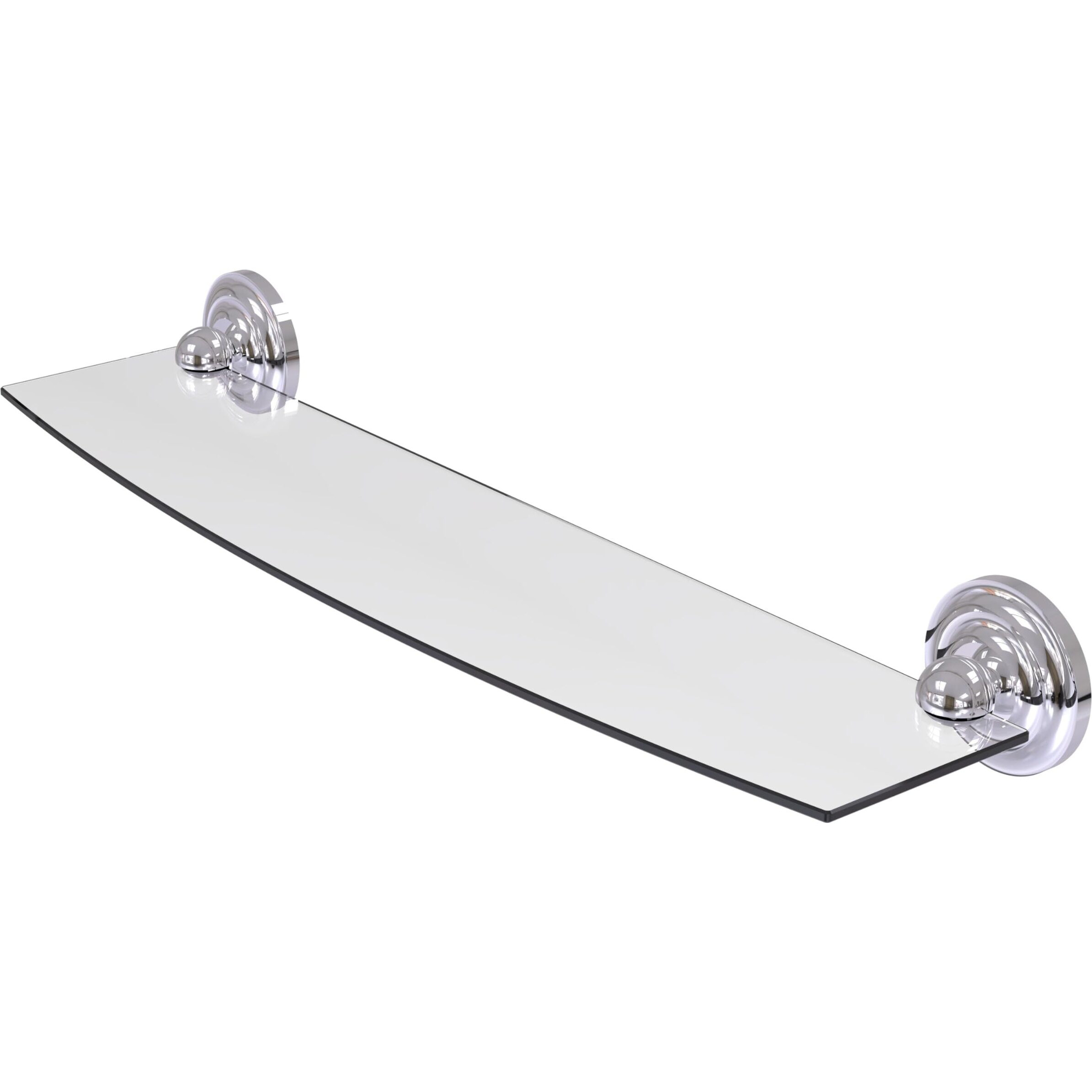 Allied Brass PQN-33/24 Prestige Que Collection 24 Inch Glass Shelf, Polished Chrome