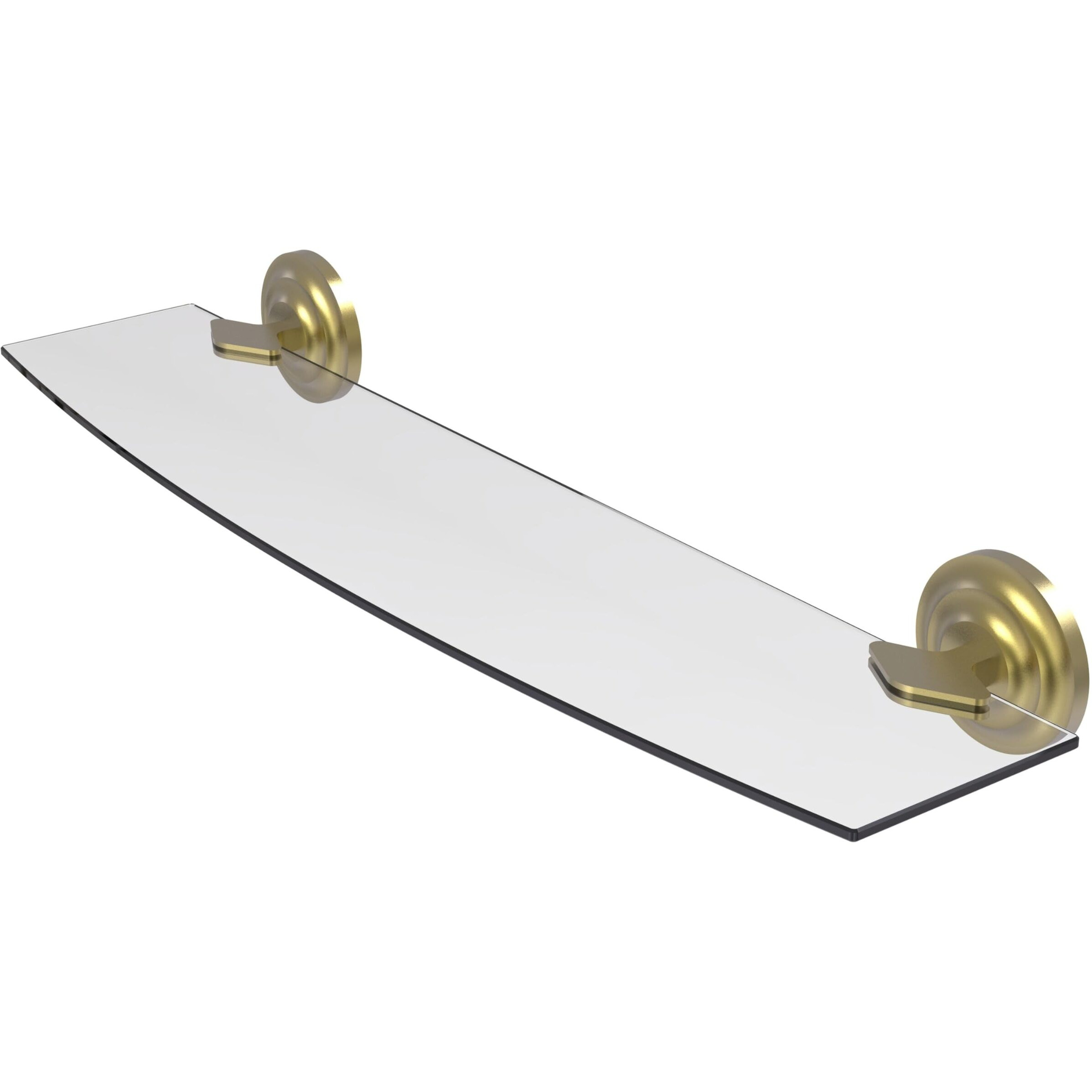 Allied Brass QN-33/24 Que Collection 24 Inch Glass Shelf, Satin Brass