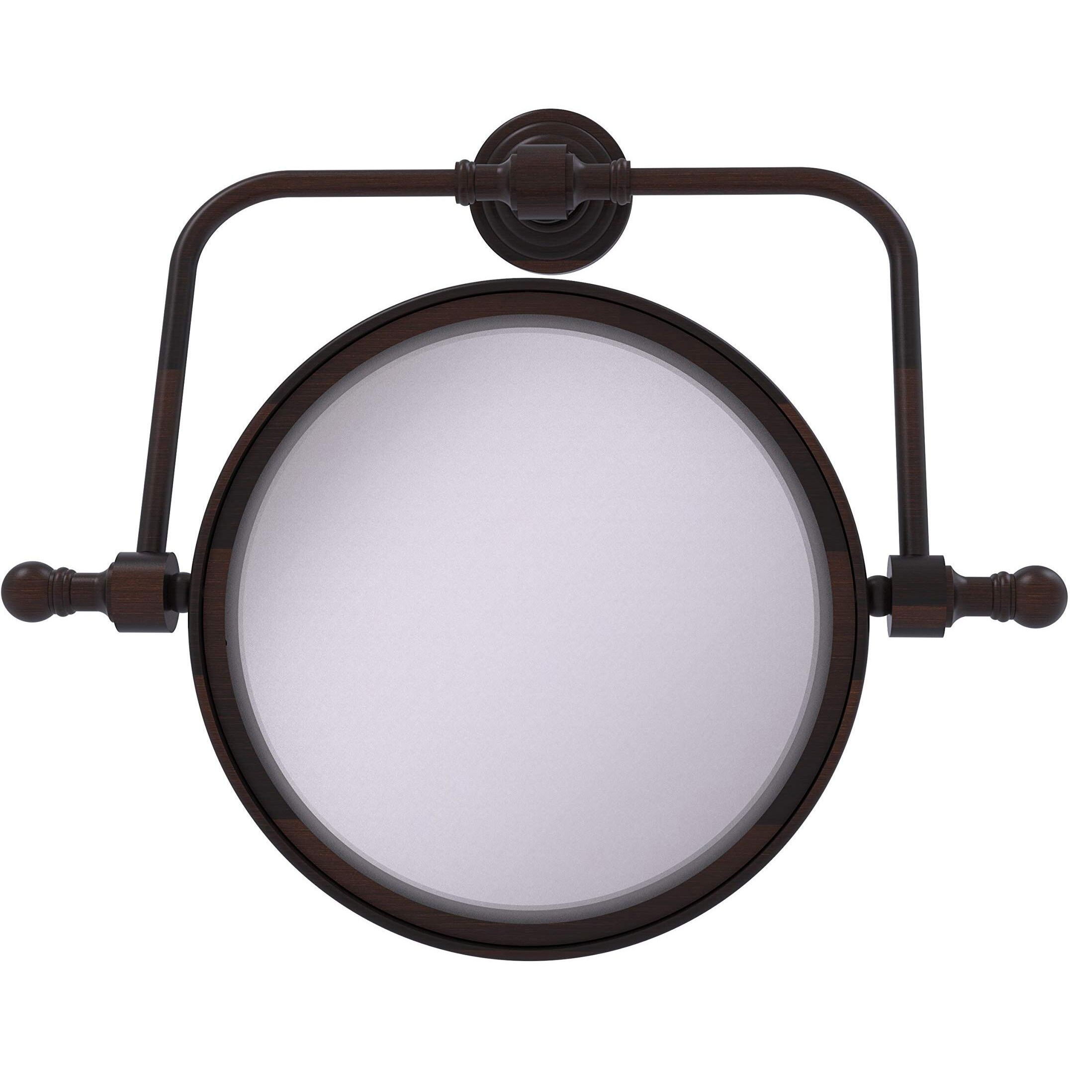 Allied Brass RWM-4/3X Retro Wave Collection Wall Mounted Swivel 8 Inch Diameter with 3X Magnification Make-Up Mirror, Venetian Bronze