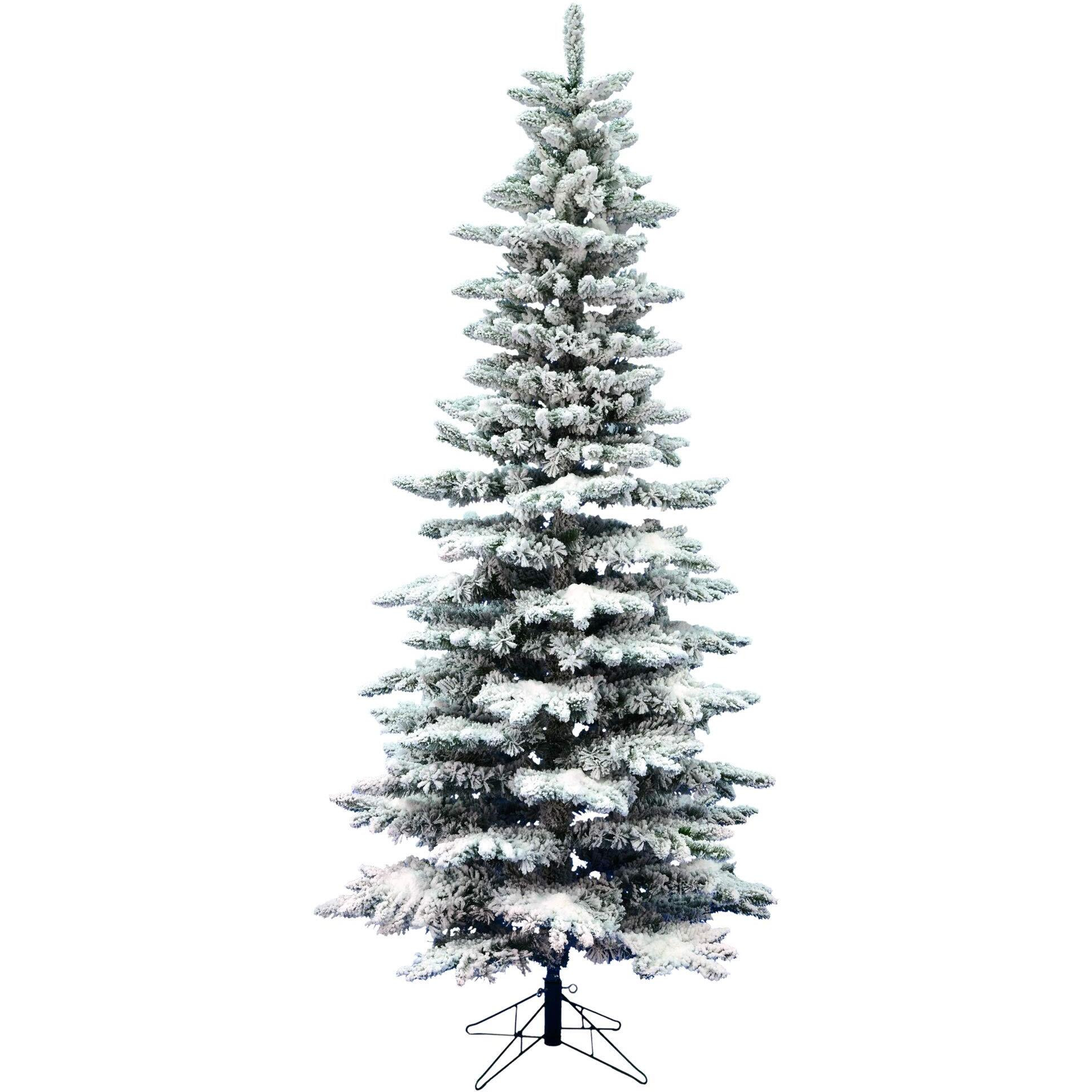 Vickerman Artificial 9' x 49 - Unlit Flocked Utica Fir Christmas Tree - Featuring 1455 PVC Tips on Metal Hinged Branches - Versatile Seasonal Holiday Decor