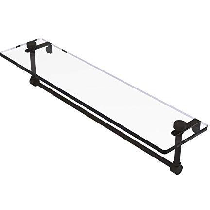 Allied Brass NS-1/22TB 22 Inch Vanity Integrated Towel Bar Glass Shelf, Oil Rubbed Bronze