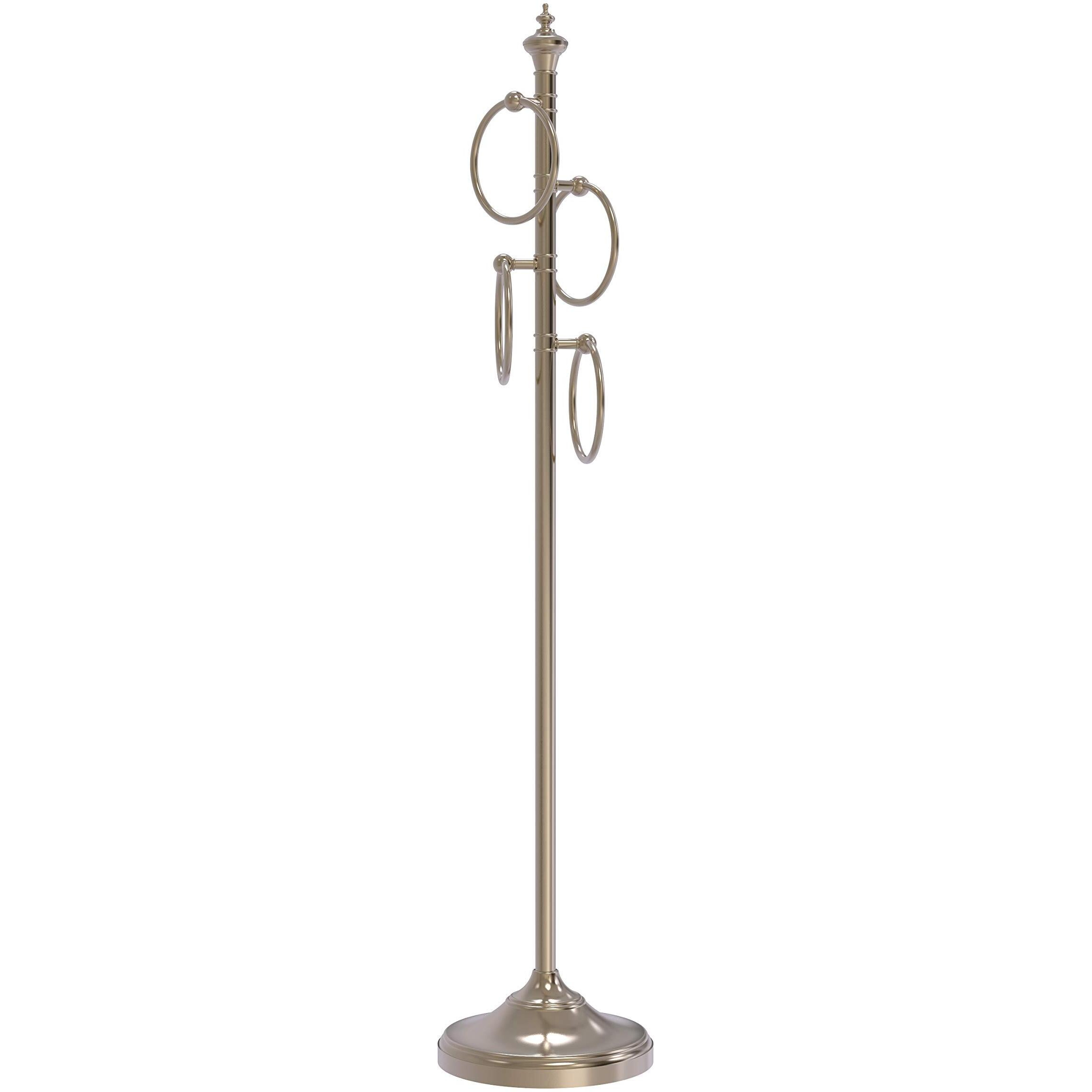 Allied Brass TS-D1 Floor 4 Ring Towel Stand, Antique Pewter