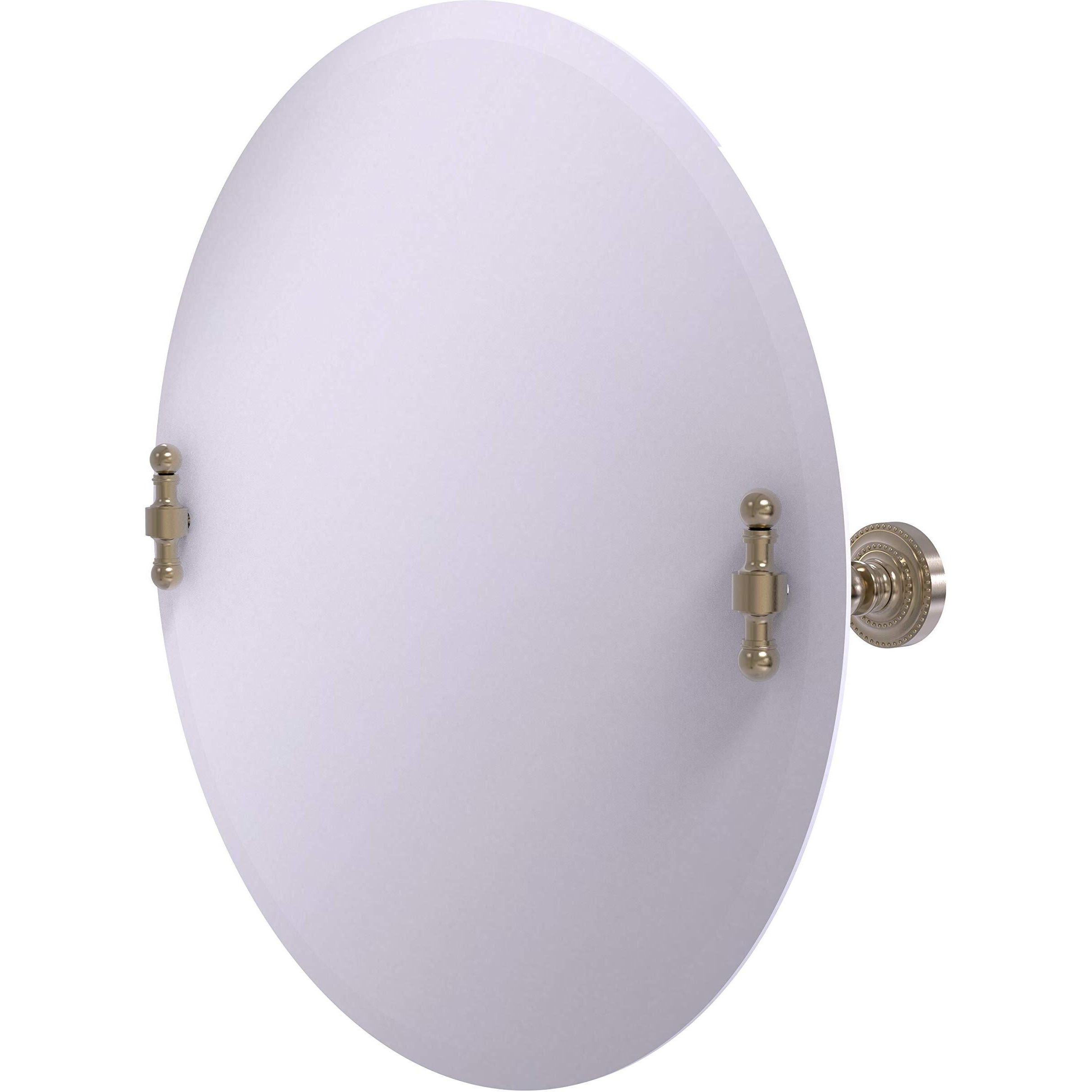 Allied Brass RD-90 Frameless Round Tilt Beveled Edge Wall Mirror, Antique Peter