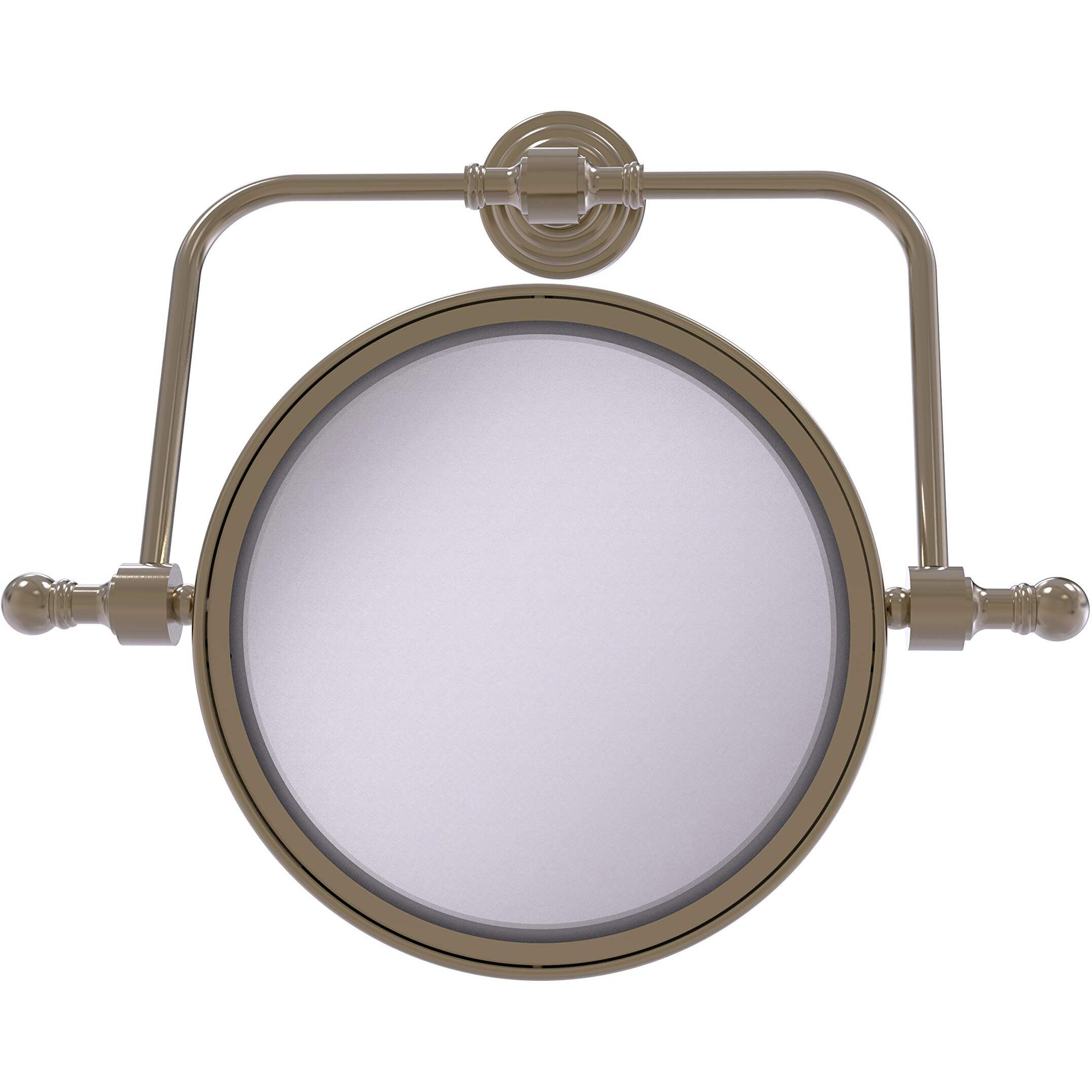 Allied Brass RWM-4/5X Retro Wave Collection Wall Mounted Swivel 8 Inch Diameter with 5X Magnification Make-Up Mirror, Antique Pewter