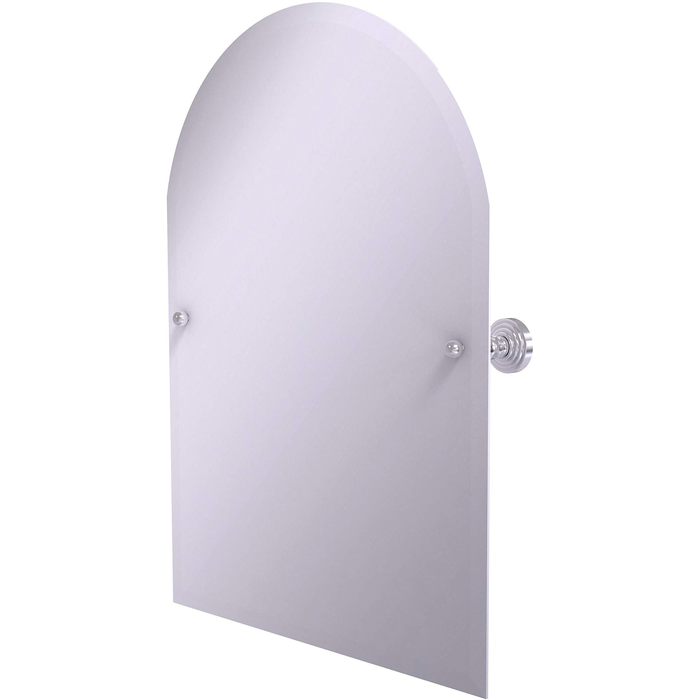 Allied Brass WP-94 Frameless Arched Top Tilt Beveled Edge Wall Mirror, Satin Chrome