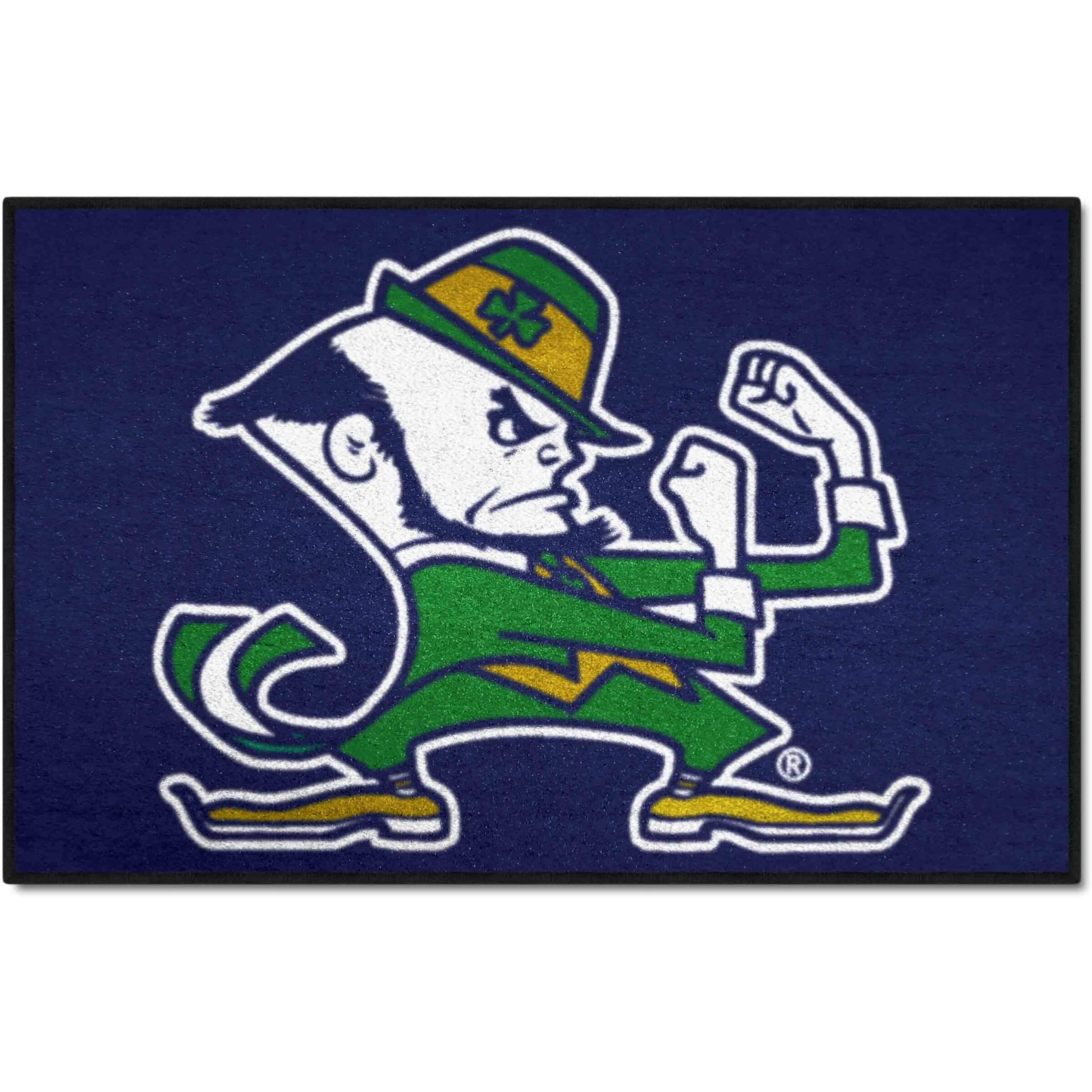 FANMATS 6040 N NCAA - otre Dame Fighting Irish Starter Mat Accent Rug - 19in. x 30in. | Sports Fan Home Decor Rug and Tailgating Mat - Leprechaun Alternate Logo