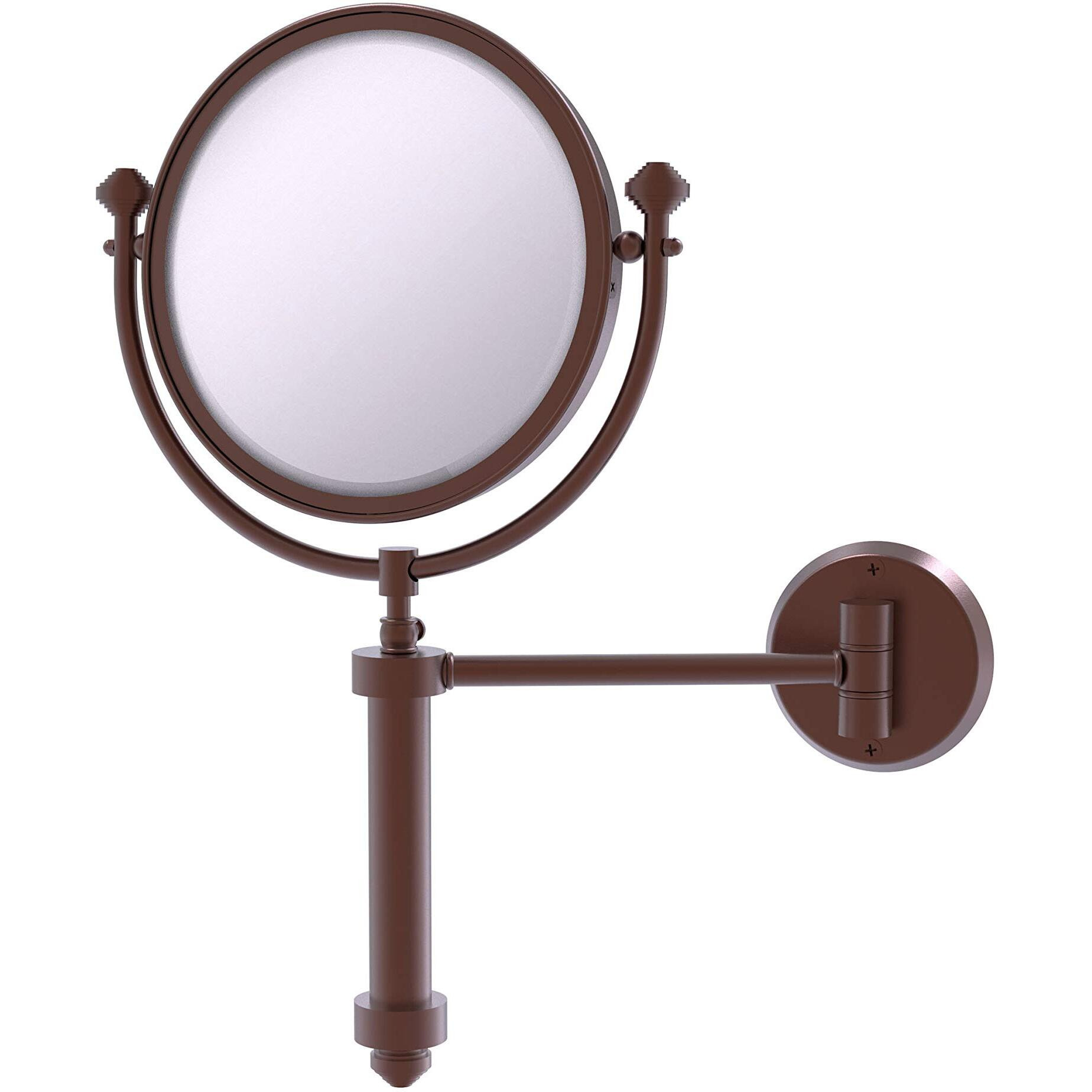 Allied Brass SB-4/3X Southbeach Collection Wall Mounted 8 Inch Diameter ith 3X Magnification Make-Up Mirror, Antique Copper