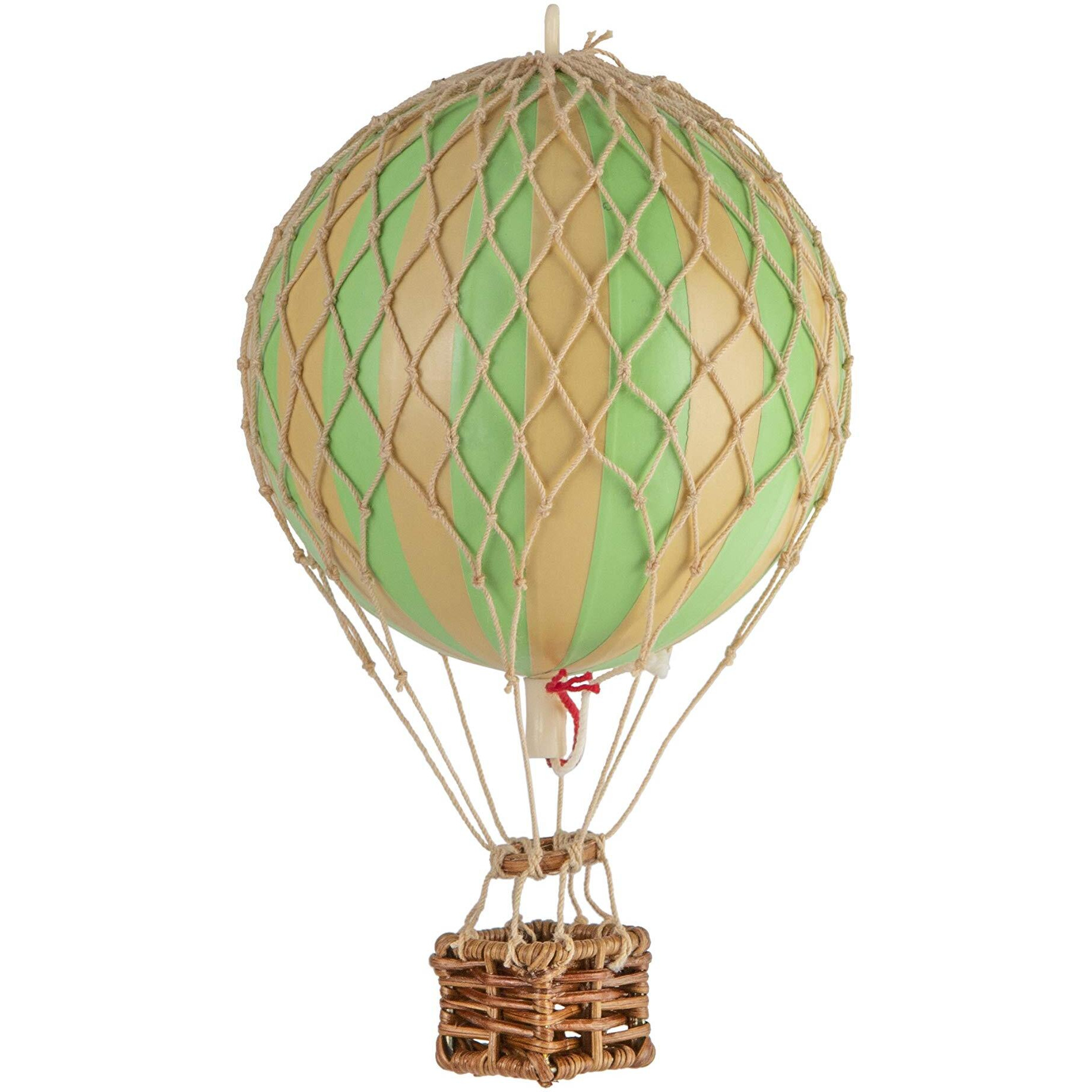 Authentic Models, Floating The Skies Air Balloon, Hanging Home Decor - 5.3 Inch Height, Historic Hot Air Balloon Model for Home Decor, Detailed Vintage Decorations to Hang from Ceiling - True Green