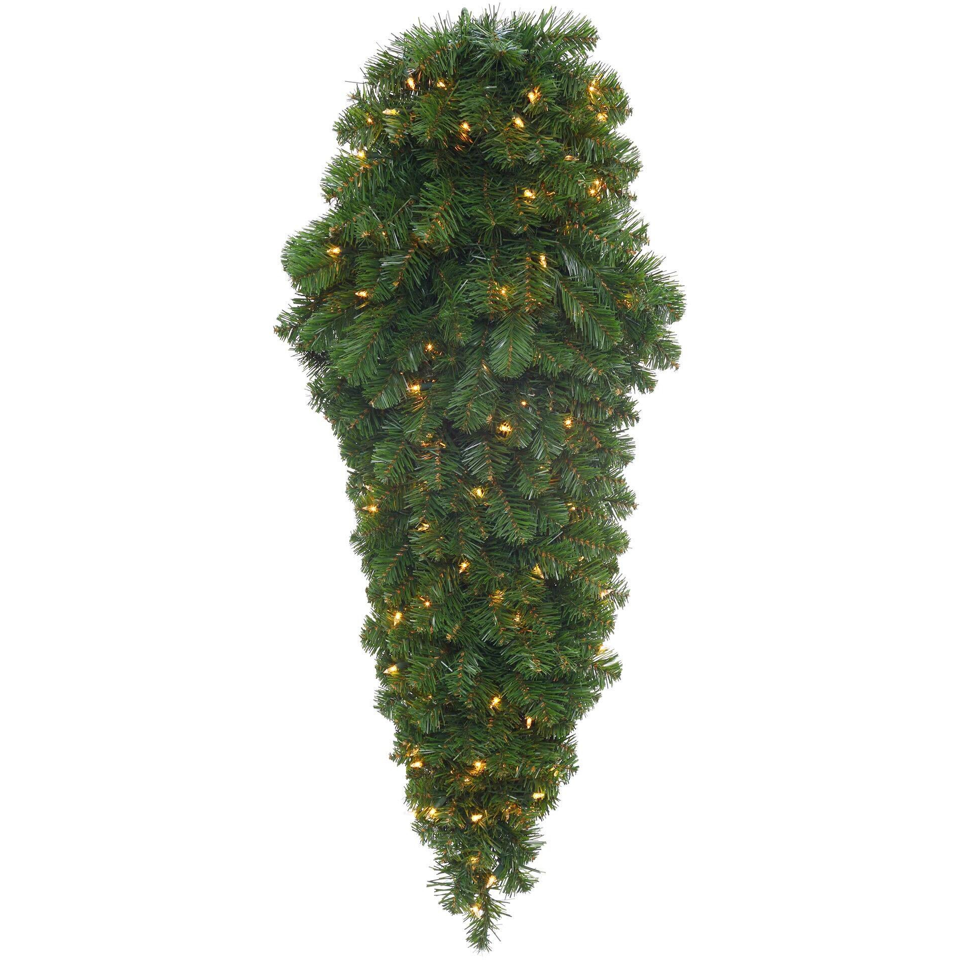 Vickerman 48  Grand Teton Artificial Teardrop ith 100 Warm White LED Lights