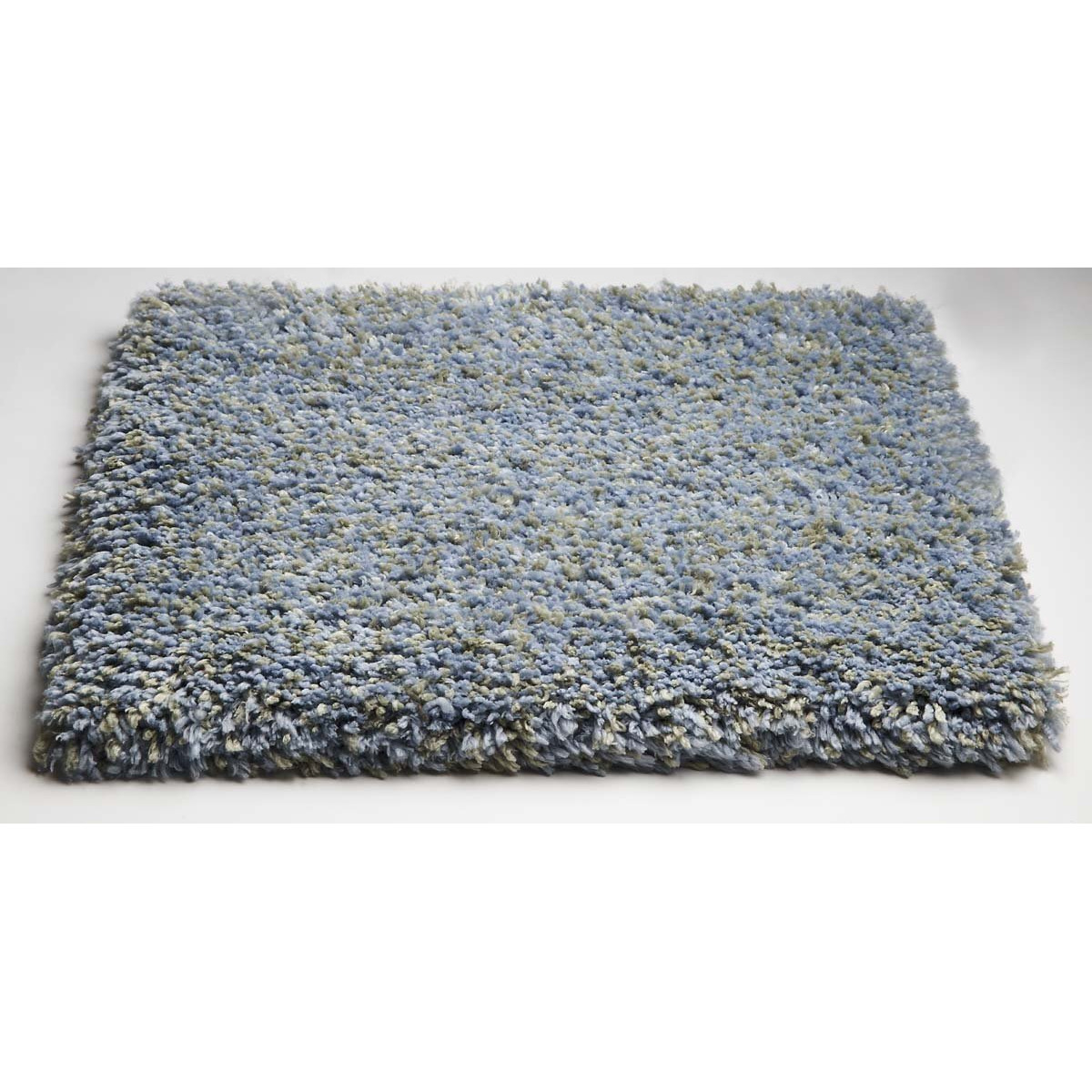 KAS Rugs Bliss Collection Plush Shag Area Rug, 5' x 7', Blue Heather