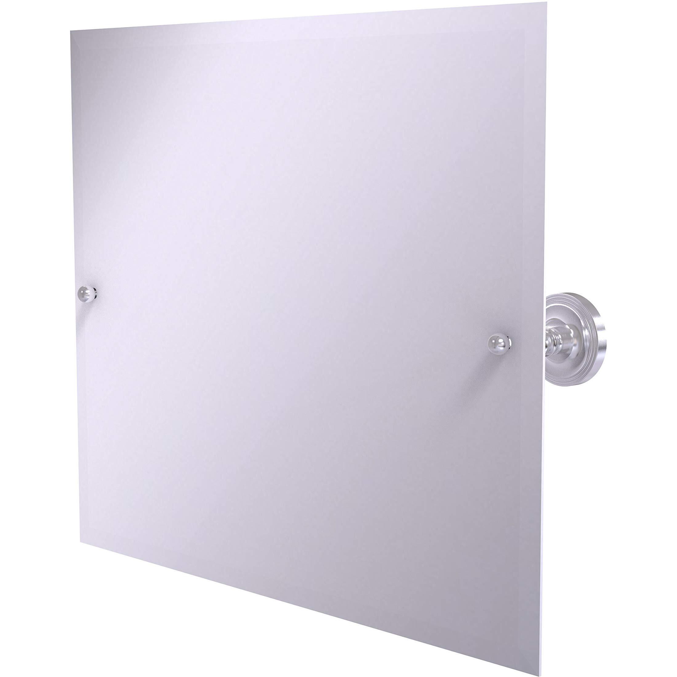 Allied Brass PR-93 Frameless Landscape Rectangular Tilt Beveled Edge Wall Mirror, Satin Chrome