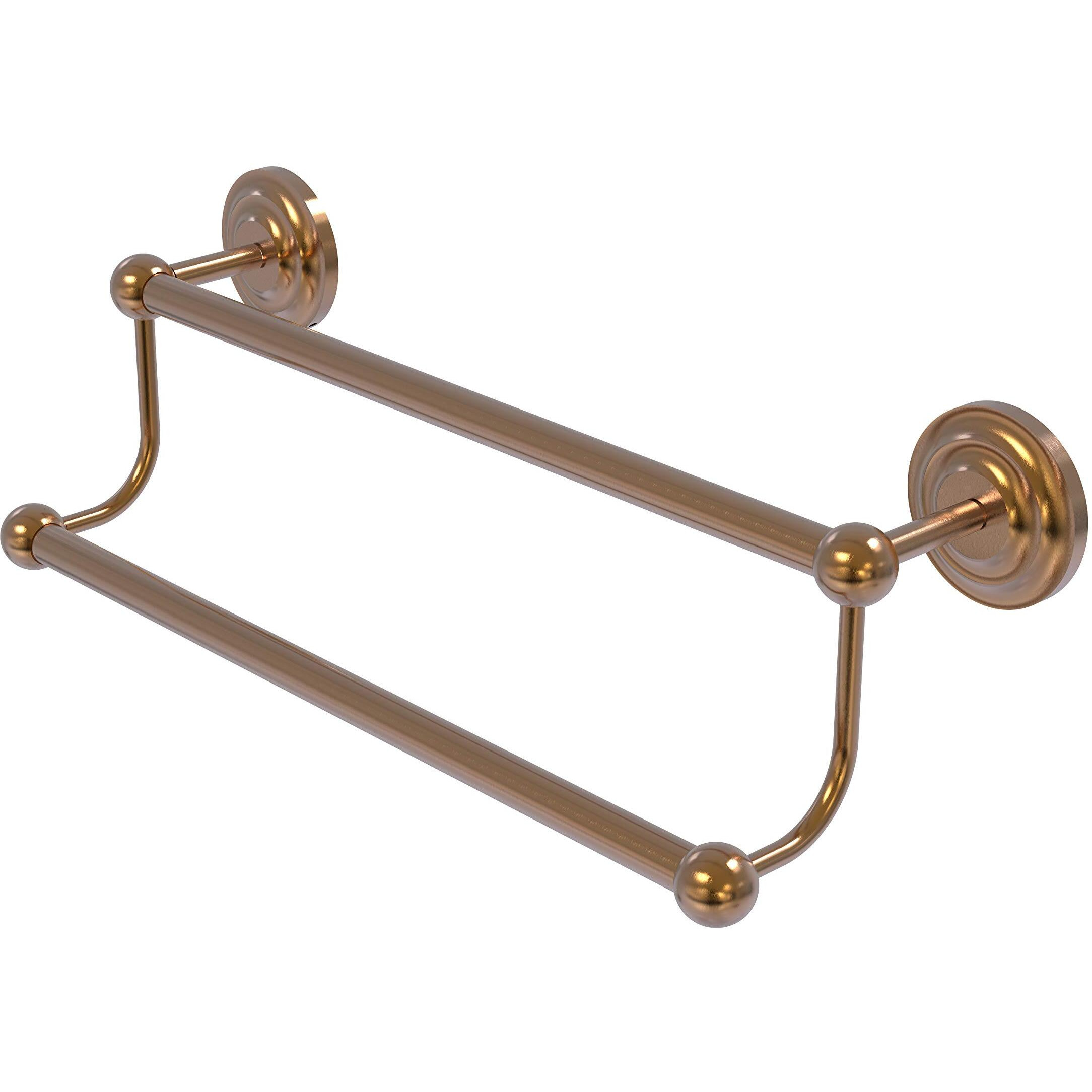 Allied Brass PQN-72/18 Prestige Que Collection 18 Inch Double Towel Bar, Brushed Bronze