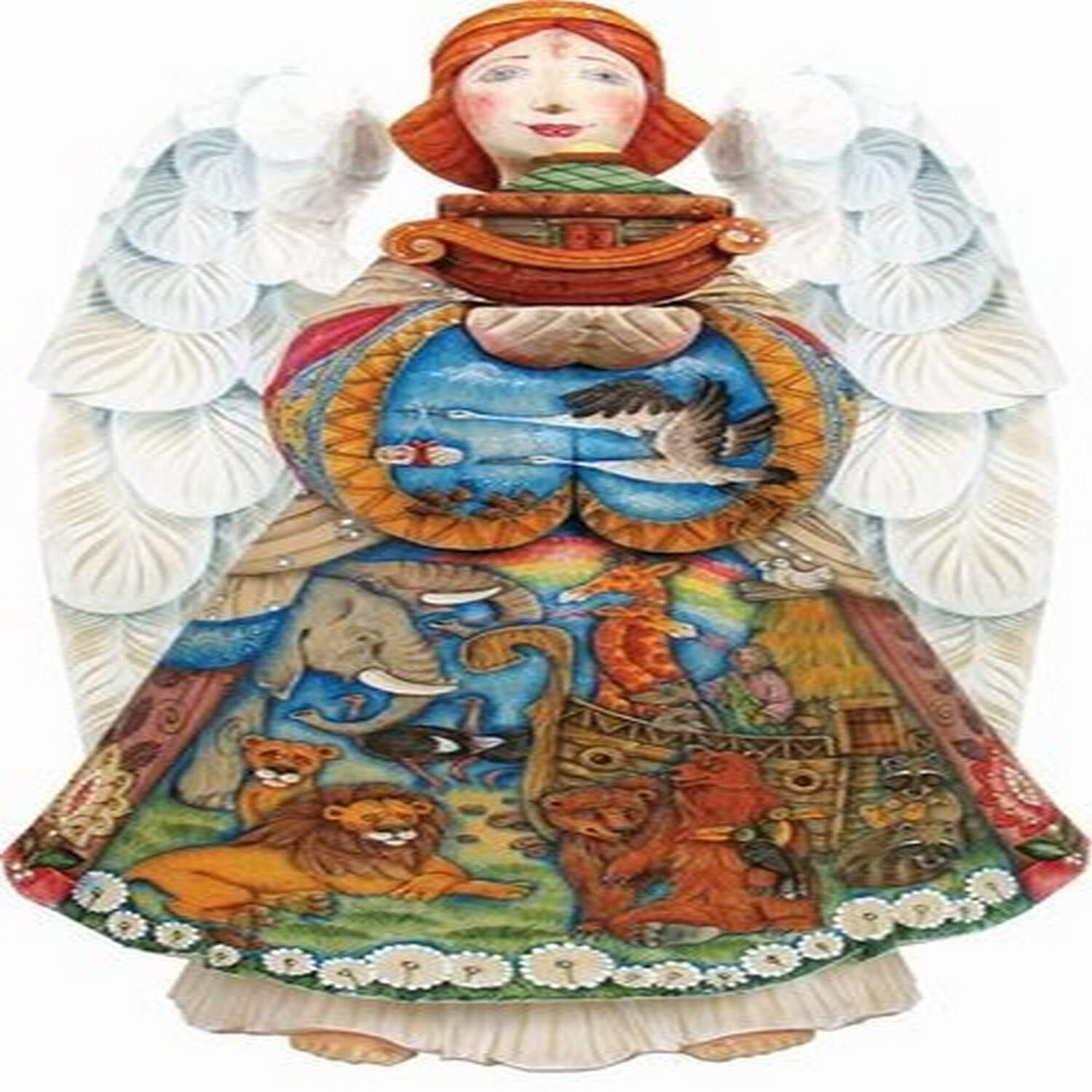 G. Debrekht Designocracy Noah's Ark Angel Hand-Painted Wood Carved Masterpiece - 250101