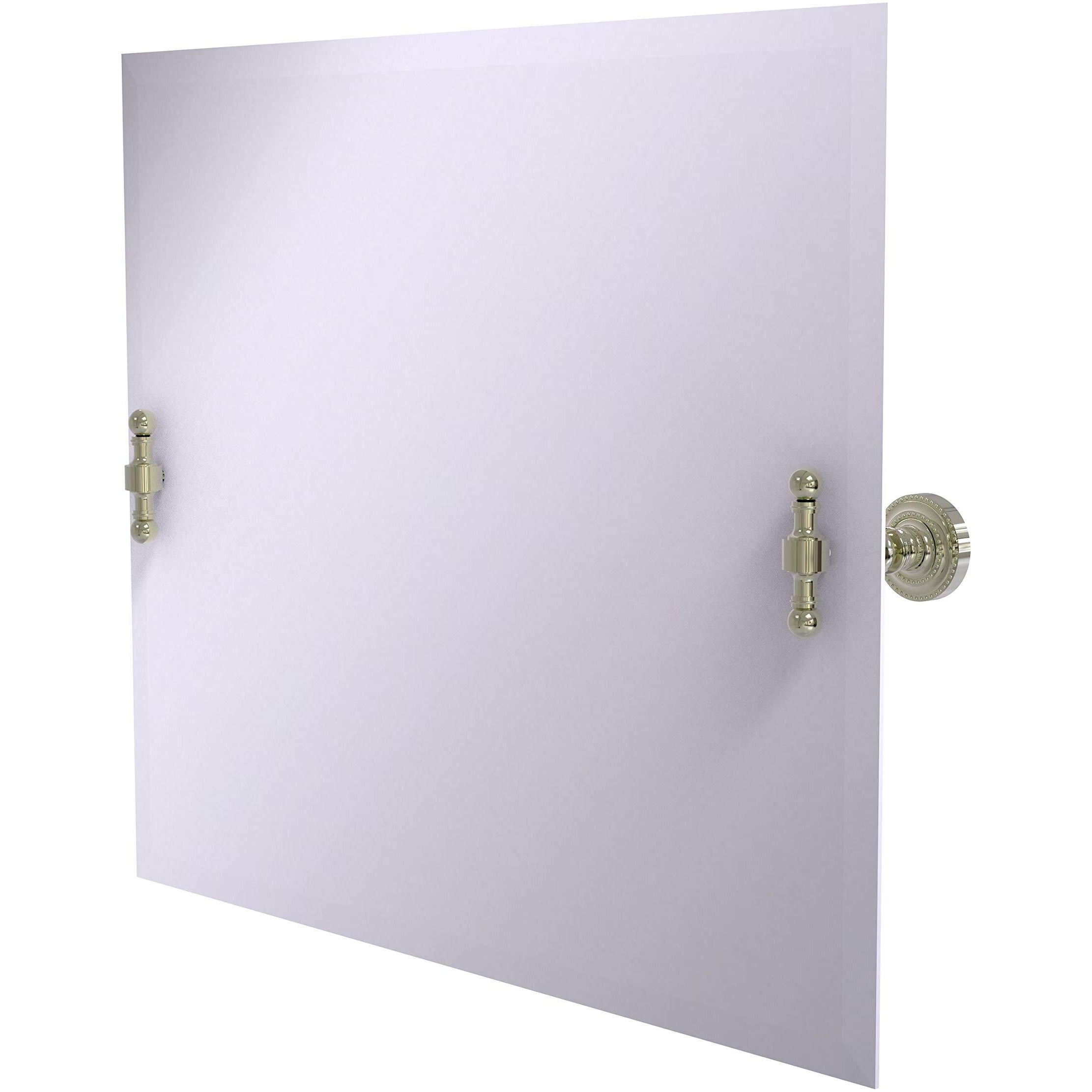 Allied Brass RD-93 Frameless Landscape Rectangular Tilt Beveled Edge Wall Mirror, Polished Nickel