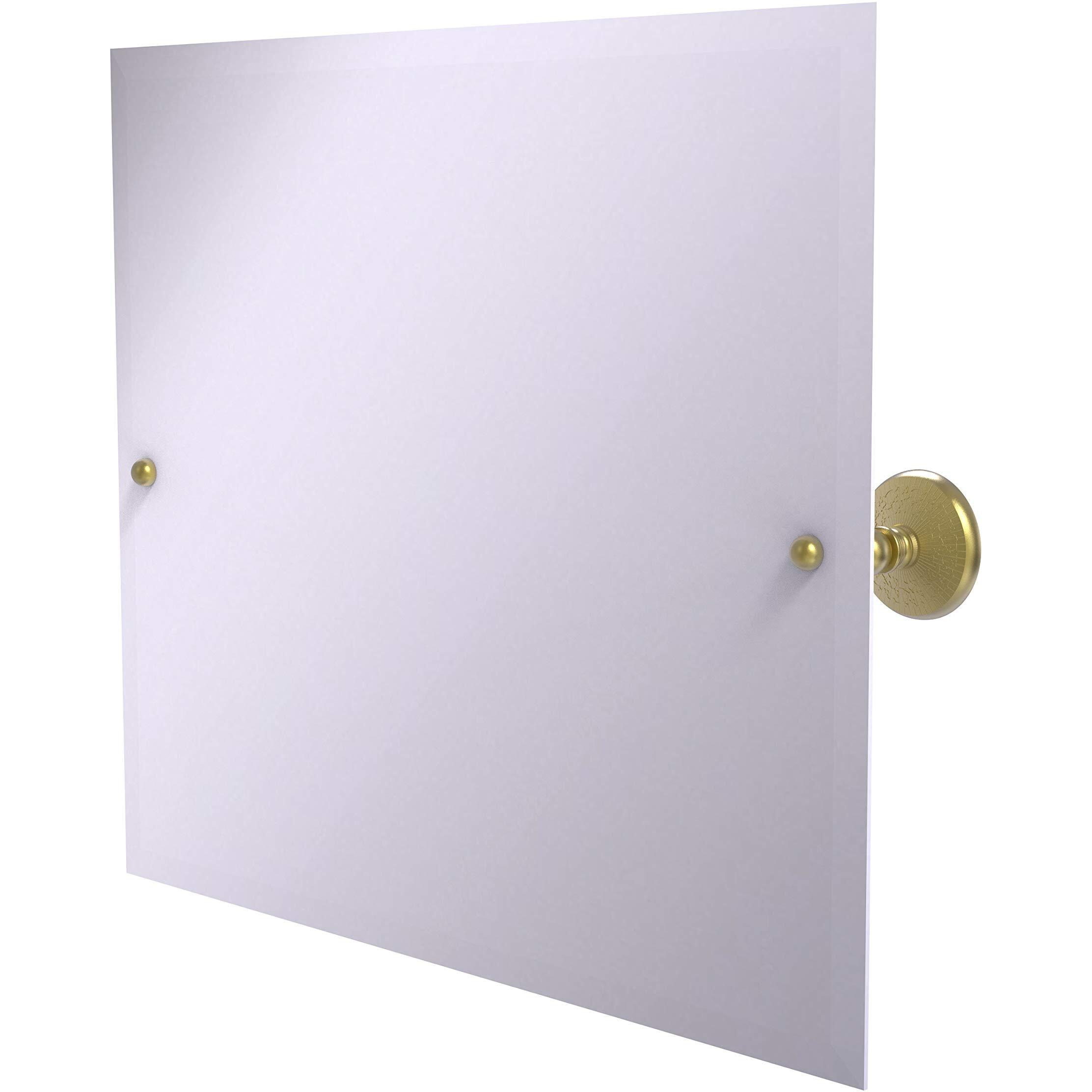 Allied Brass PMC-93 Frameless Landscape Rectangular Tilt Beveled Edge Wall Mirror, Satin Brass