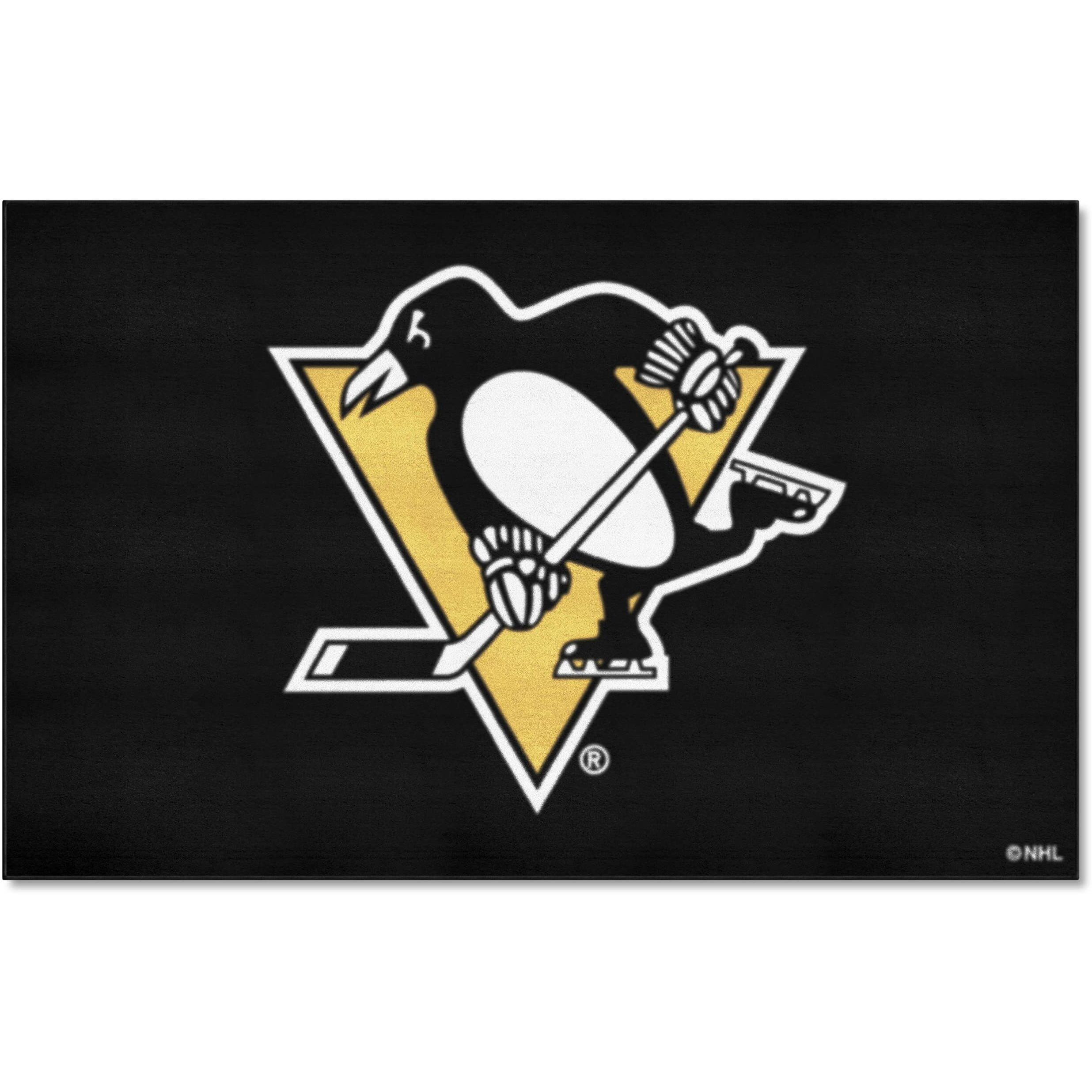 FANMATS 10434 Pittsburgh Penguins Ulti-Mat Rug - 5ft. x 8ft. | Sports Fan Area Rug, Home Decor Rug and Tailgating Mat