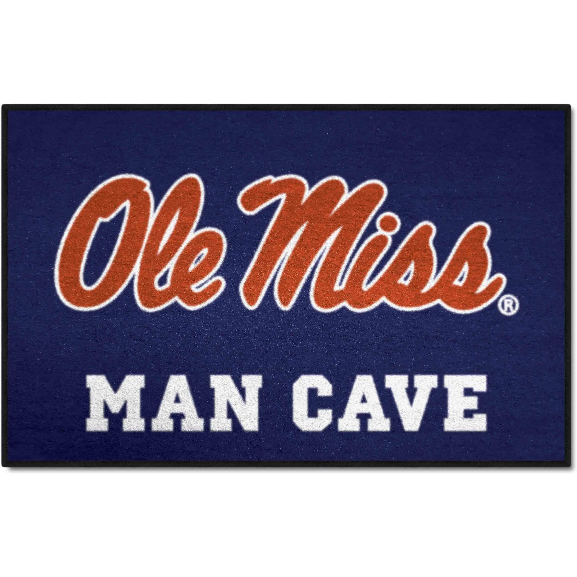 FANMATS 14672 NCAA - Ole Miss Rebels Man Cave Starter Mat Accent Rug - 19in. x 30in. | Sports Fan Home Decor Rug and Tailgating Mat - Navy