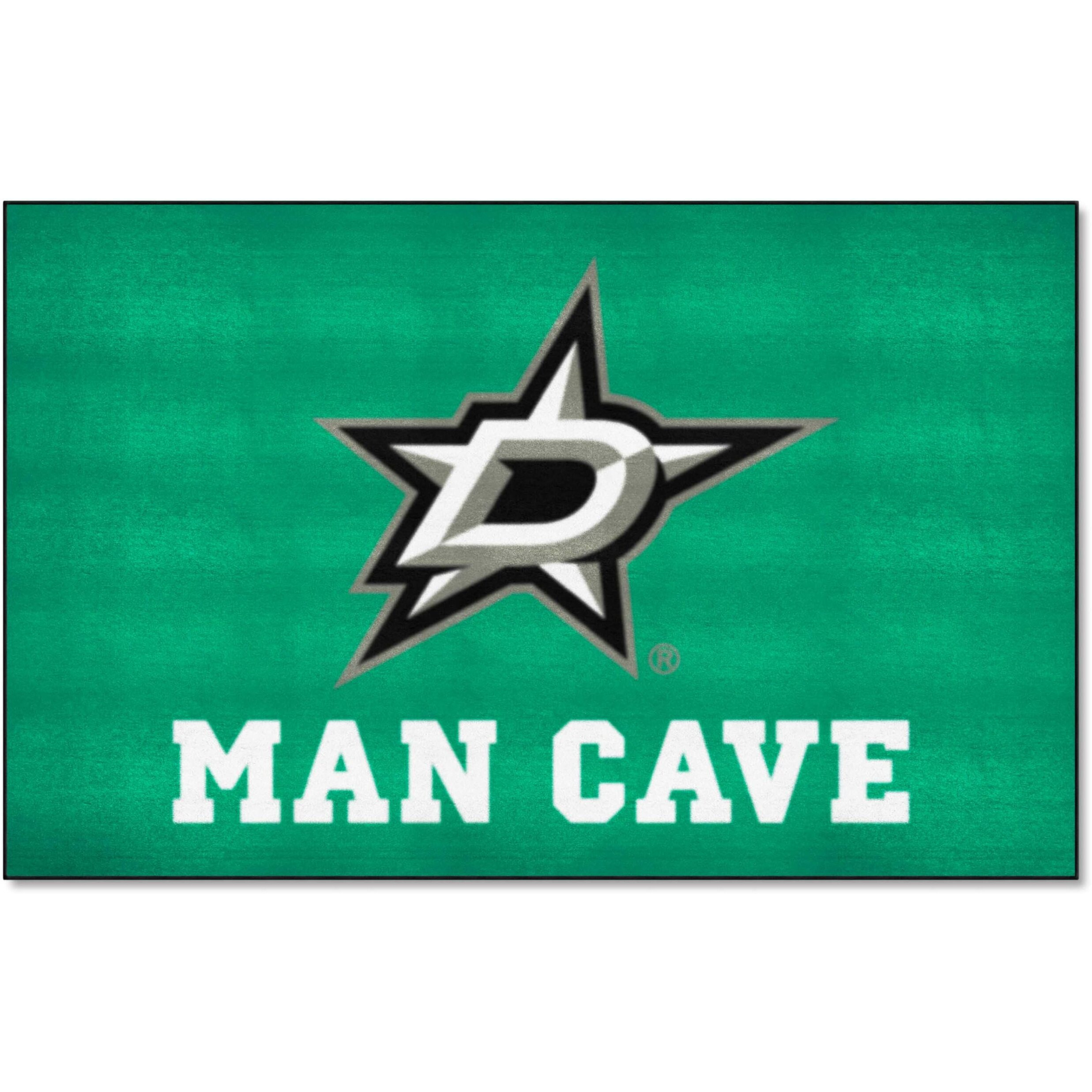 FANMATS 14424 Dallas Stars Man Cave Tailgater Rug - 5ft. x 6ft. Sports Fan Area Rug, Home Decor Rug and Tailgating Mat